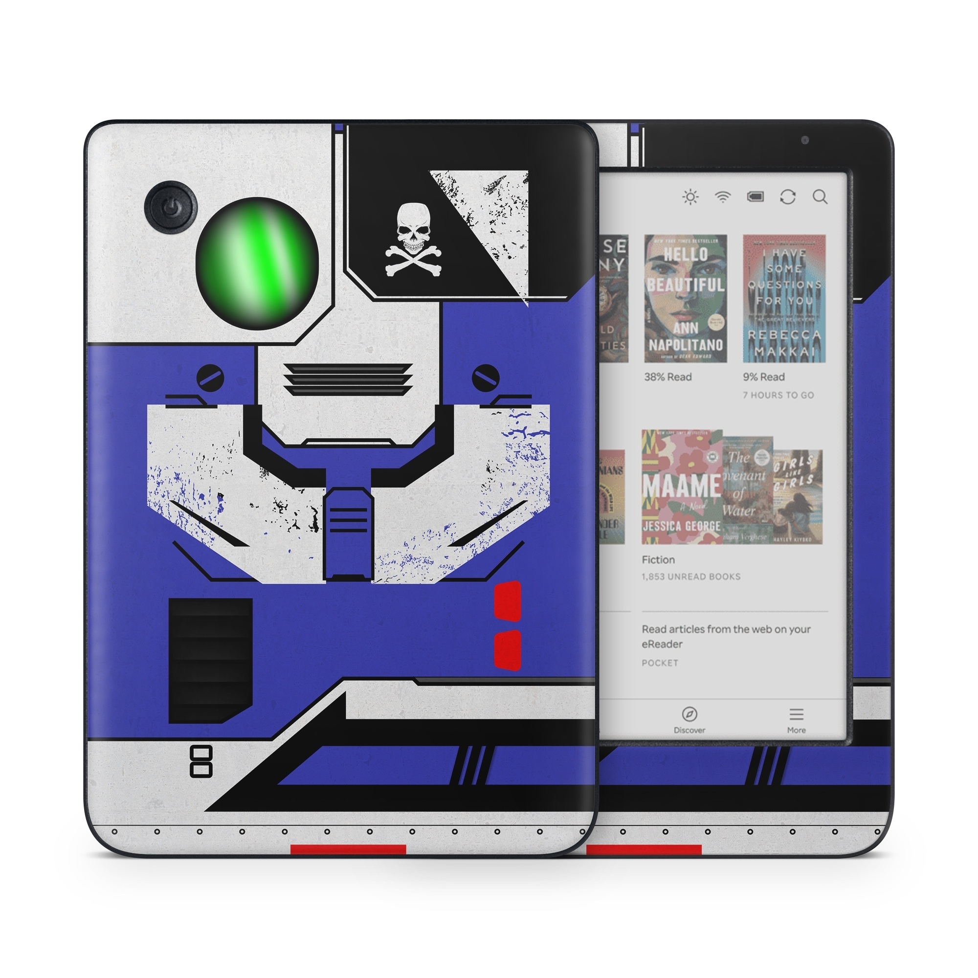 Kobo Clara Colour Skin design of Floppy disk, Technology, Electric blue, Fictional character, with white, blue, black, gray colors