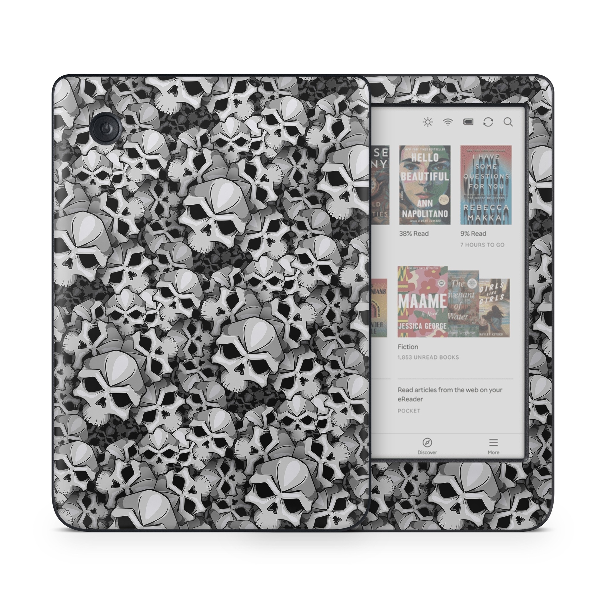 Kobo Clara Colour Skin design of Pattern, Black-and-white, Monochrome, Ball, Football, Monochrome photography, Design, Font, Stock photography, Photography, with gray, black colors