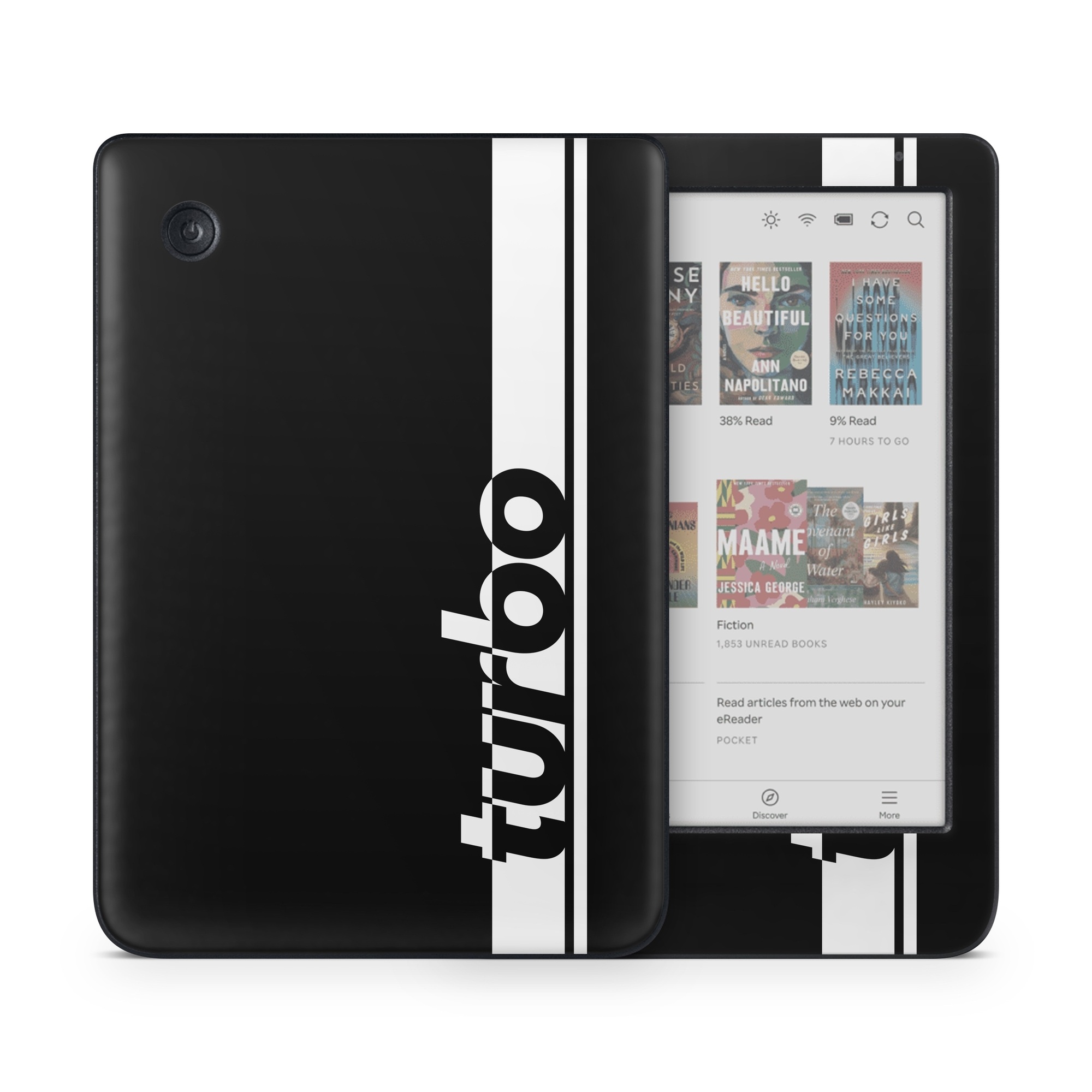 Kobo Clara Colour Skin design of Font, Tints and shades, Rectangle, Electric blue, Logo, Brand, Graphics, Pattern, Darkness, Monochrome photography, with black, white colors