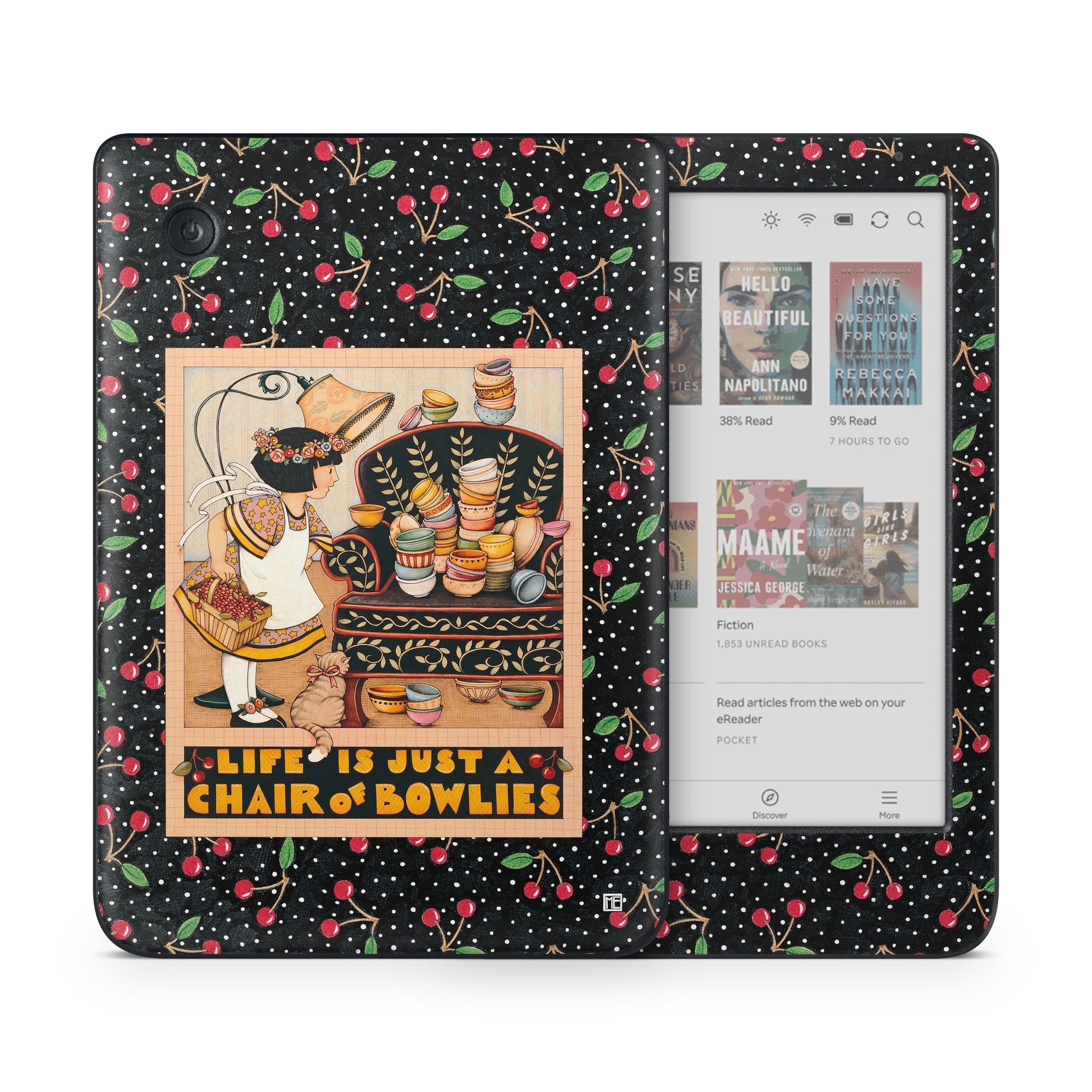 Kobo Clara Colour Skin design of Poster, Illustration, Christmas eve, Christmas, Art, with black, red, green, orange, yellow colors