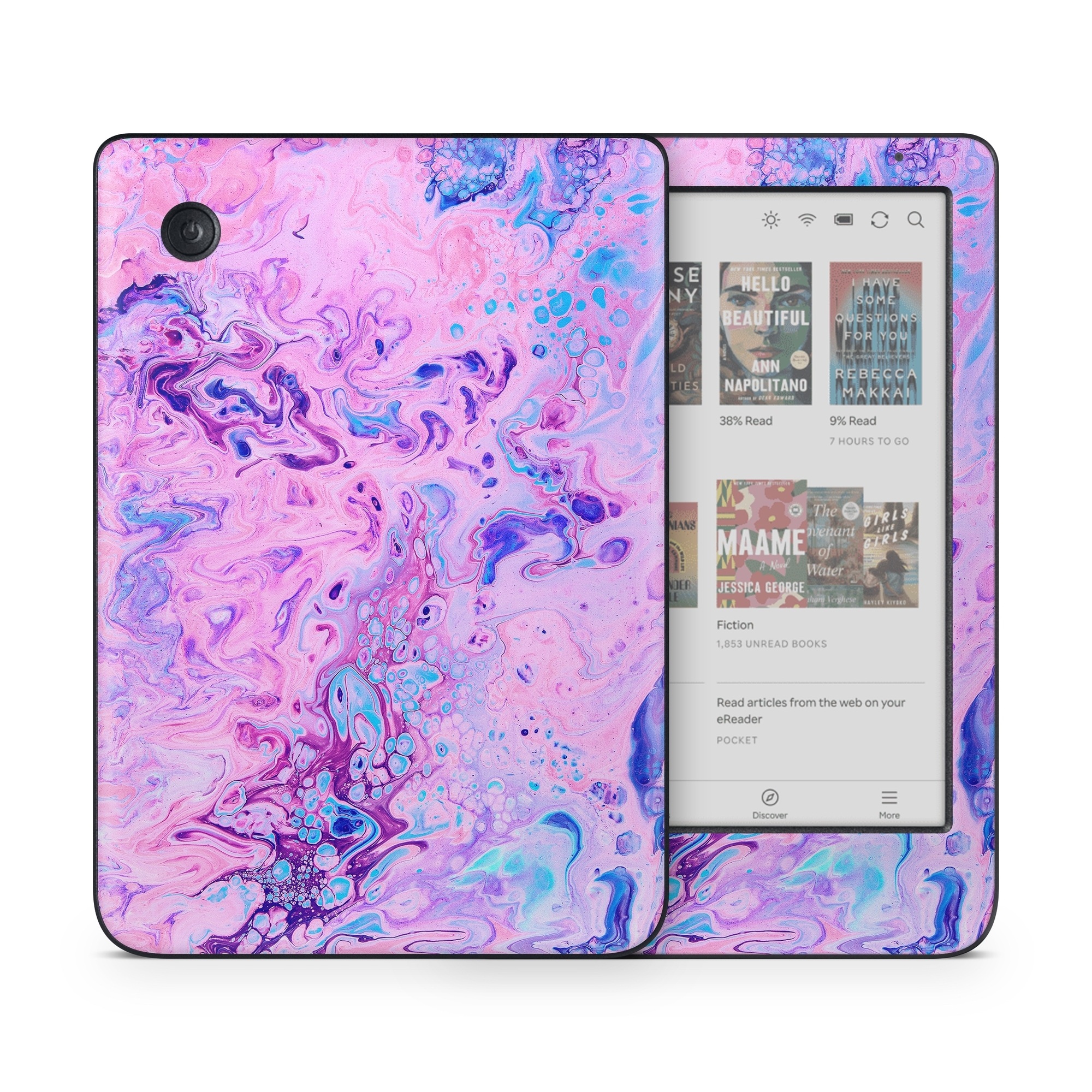 Kobo Clara Colour Skin design of Purple, Violet, Lilac, Art, Pattern, Modern art, Painting, Visual arts, Acrylic paint, Magenta, with pink, purple, blue colors