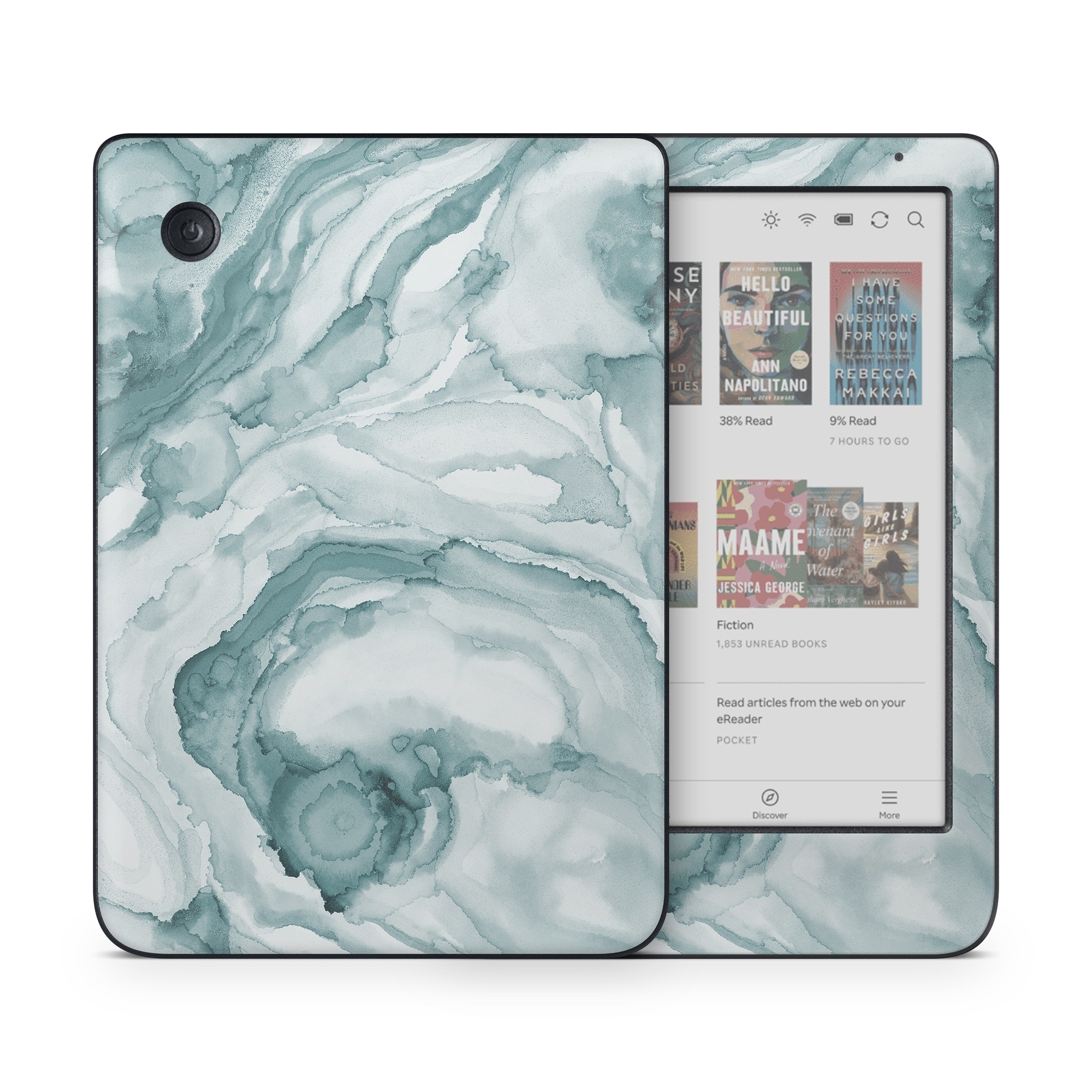 Kobo Clara Colour Skin design of Liquid, Fluid, Snow, Polar ice cap, Ice cap, Aqua, Melting, Glacial landform, Arctic ocean, Pattern, with blue, gray, white colors
