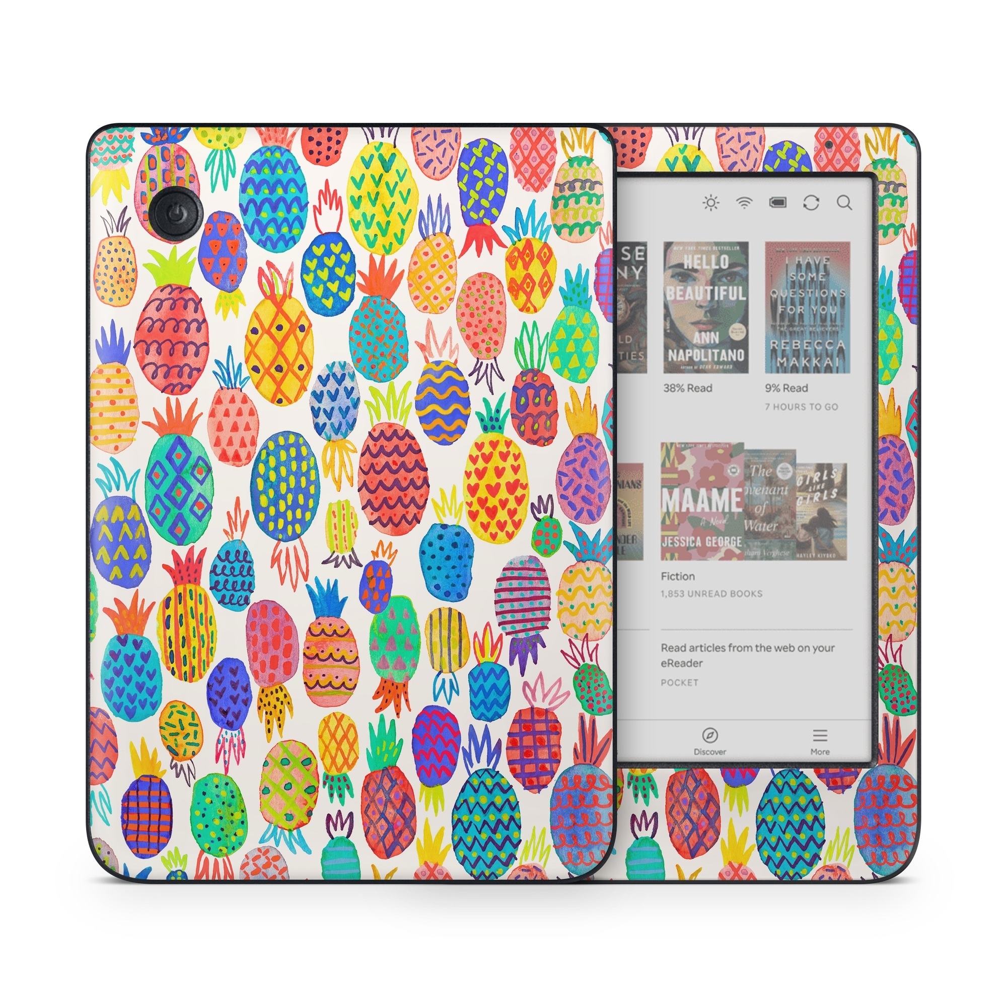 Kobo Clara Colour Skin design of Colorfulness, Textile, Art, Line, Circle, Symmetry, Pattern, Electric blue, Visual arts, Design, with white, red, blue, green, yellow, purple, pink colors