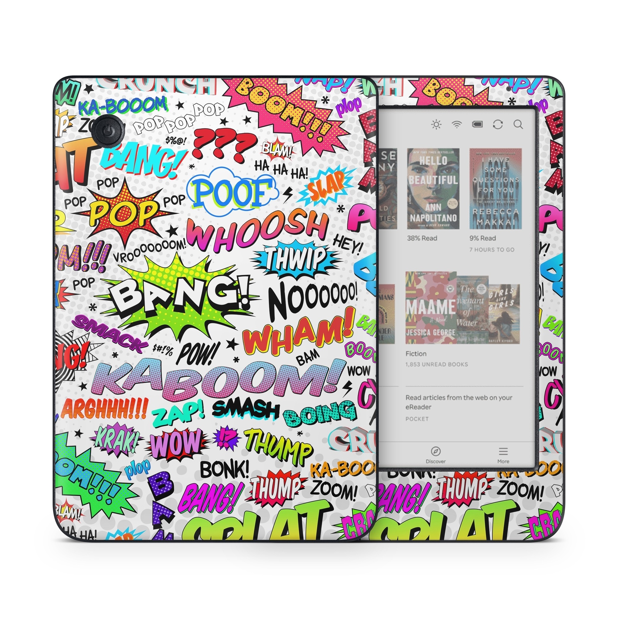 Kobo Clara Colour Skin design of Text, Font, Line, Graphics, Art, Graphic design, with gray, white, red, blue, black colors