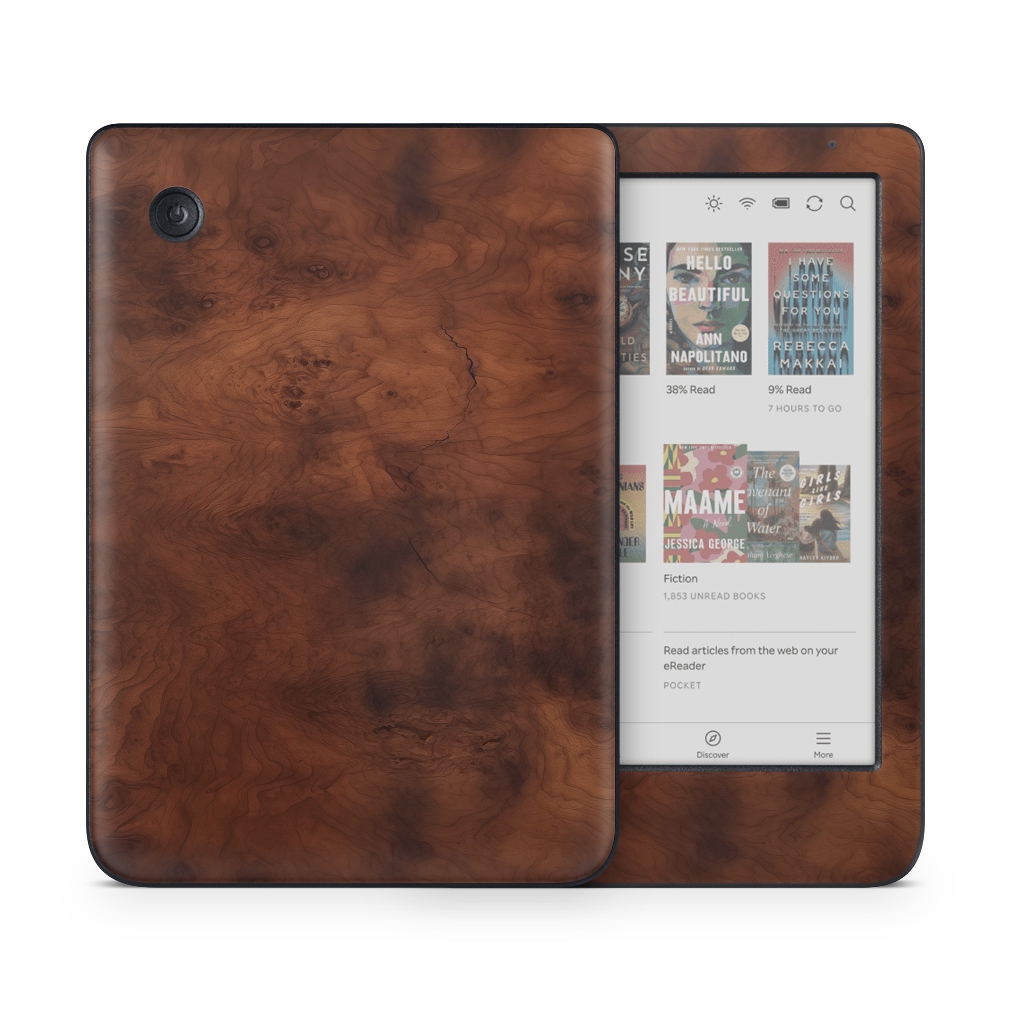 Kobo Clara Colour Skin design of Brown, Wood, Rectangle, Beige, Tints and shades, Flooring, Art, Hardwood, Pattern, Peach, with brown, black colors