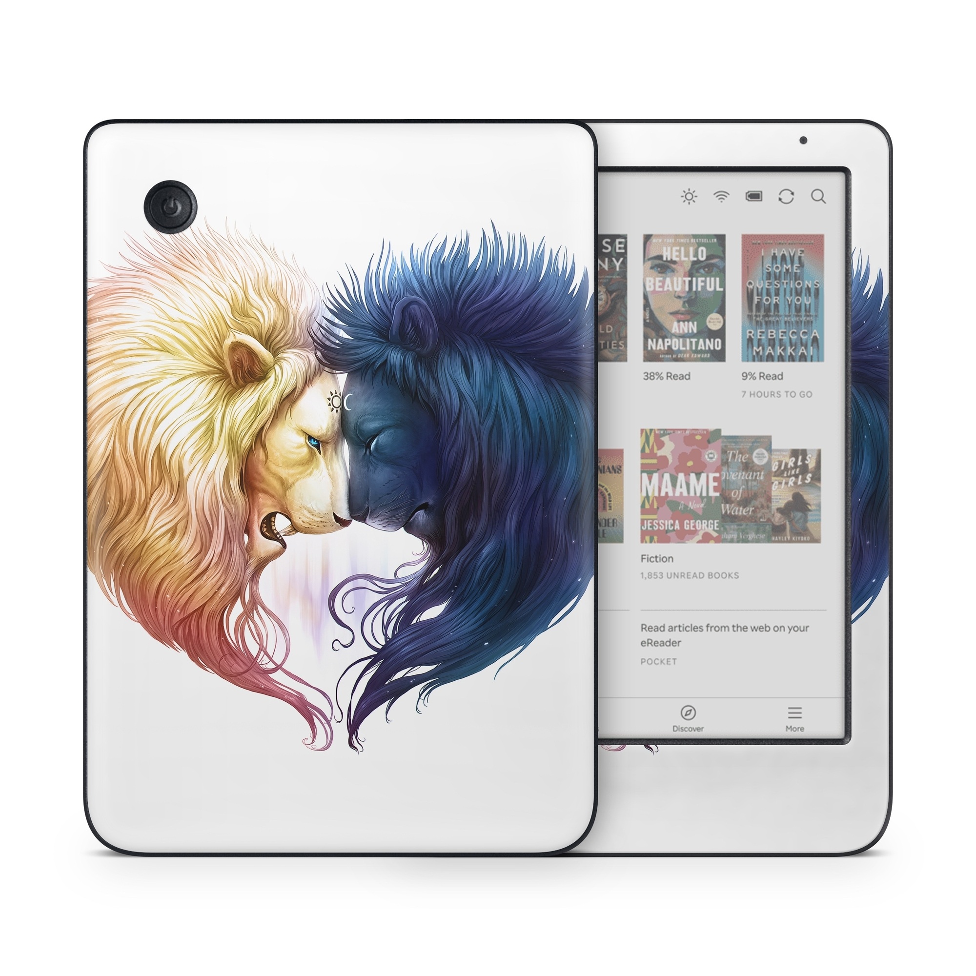 Kobo Clara Colour Skin design of Vertebrate, Eyelash, Mammal, Ear, Gesture, Cartoon, Art, Painting, Happy, Paint, with white, black, blue, orange, yellow, red, purple colors