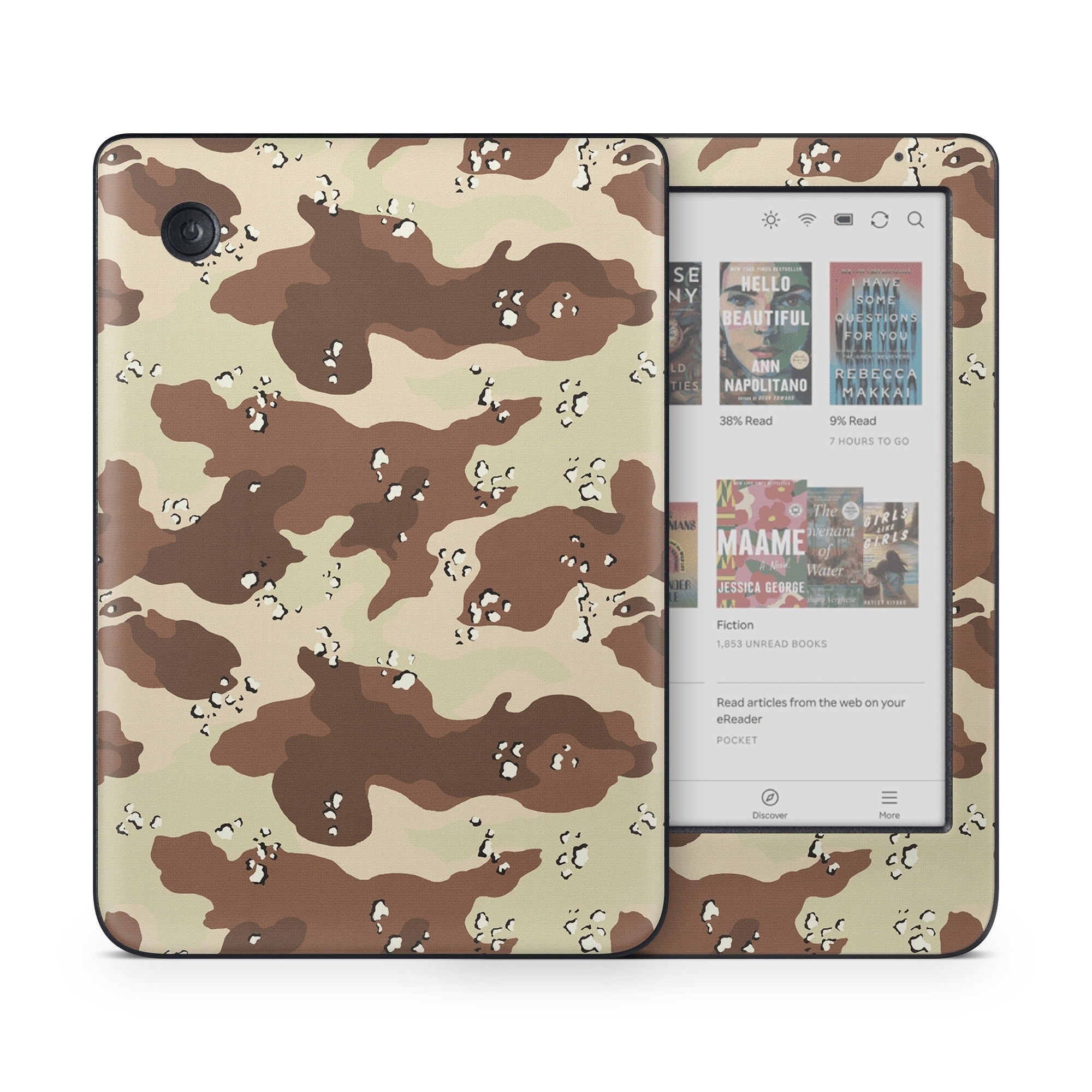 Kobo Clara Colour Skin design of Military camouflage, Brown, Pattern, Design, Camouflage, Textile, Beige, Illustration, Uniform, Metal, with gray, red, black, green colors