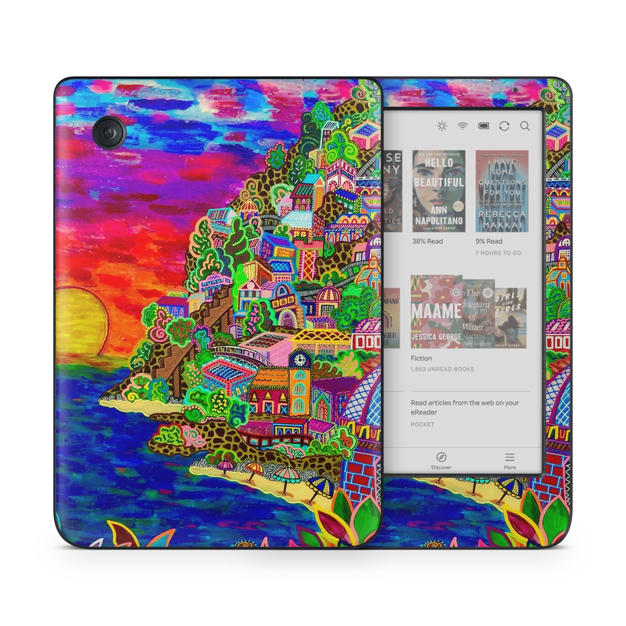 Kobo Clara Colour Skin design of Art, Modern art, Visual arts, Painting, with red, blue, yellow, purple, white, green, orange colors