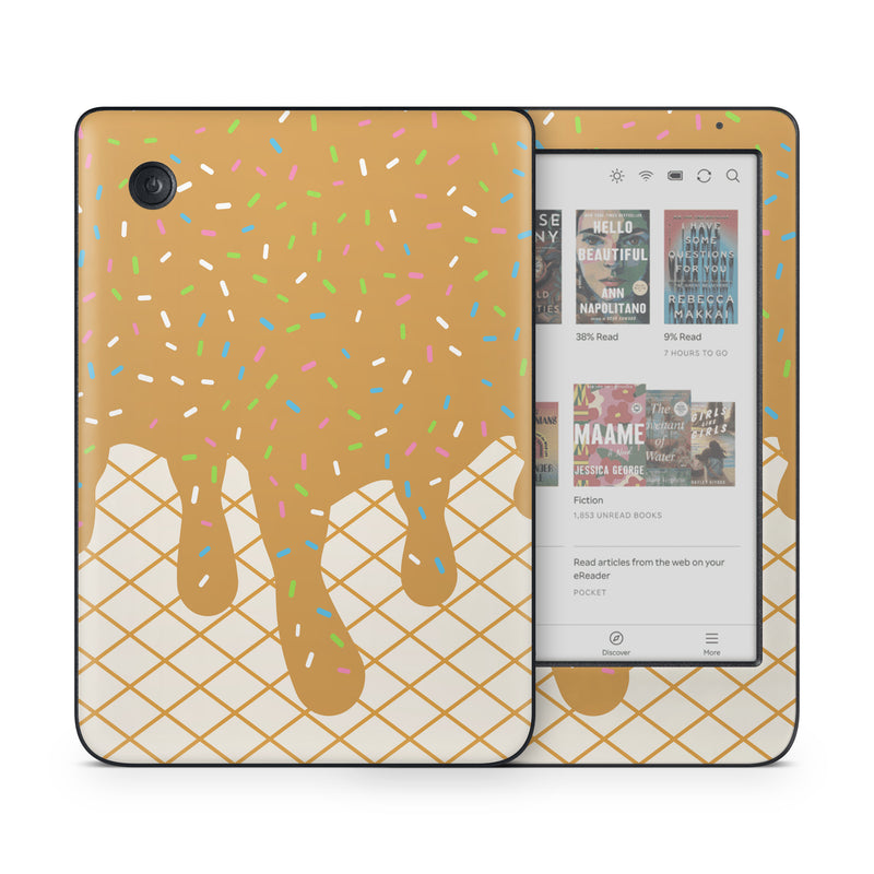 Kobo Clara Colour Skin design, with white, brown, yellow, green, orange, pink, blue colors
