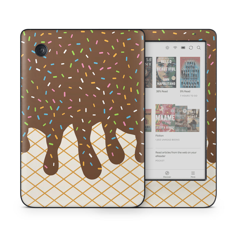 Kobo Clara Colour Skin design, with white, brown, yellow, green, pink, orange, blue colors
