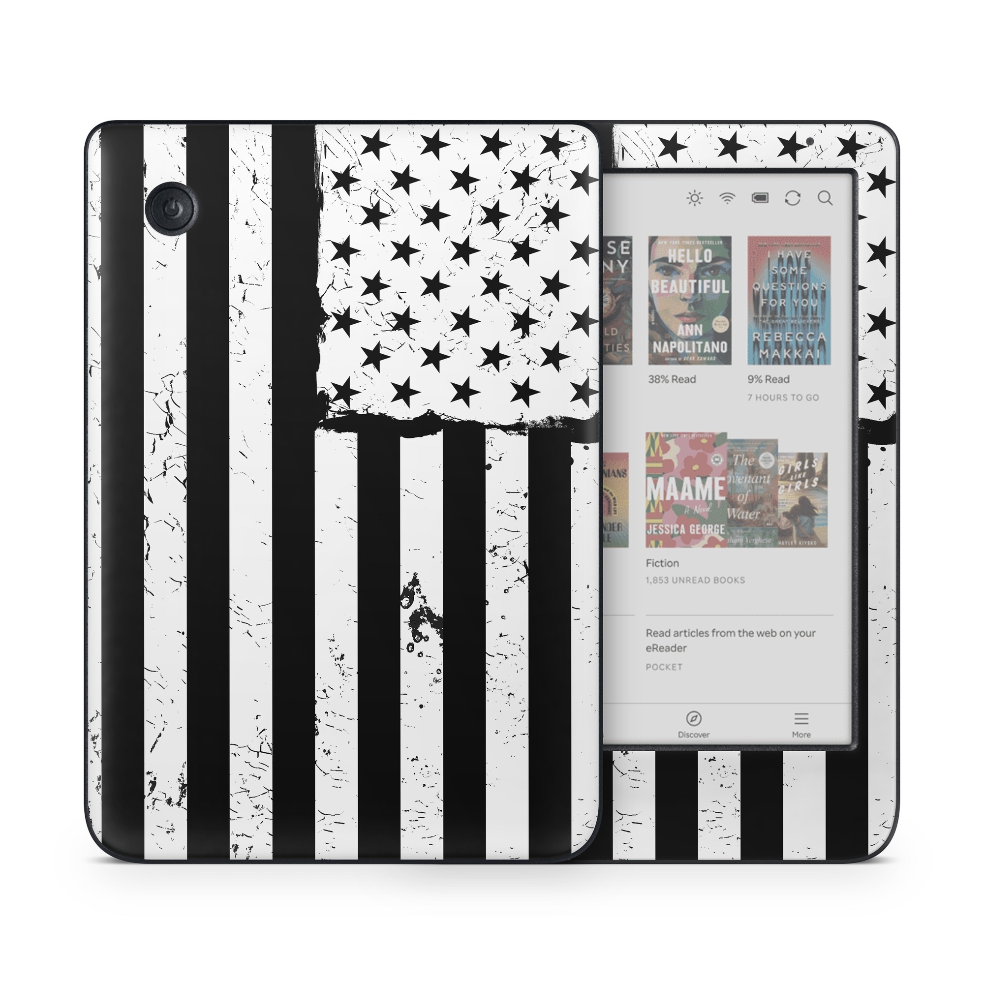 Kobo Clara Colour Skin design of Line, Black-and-white, Text, Monochrome, Pattern, Design, Monochrome photography, Font, Parallel, Style, with white, black colors