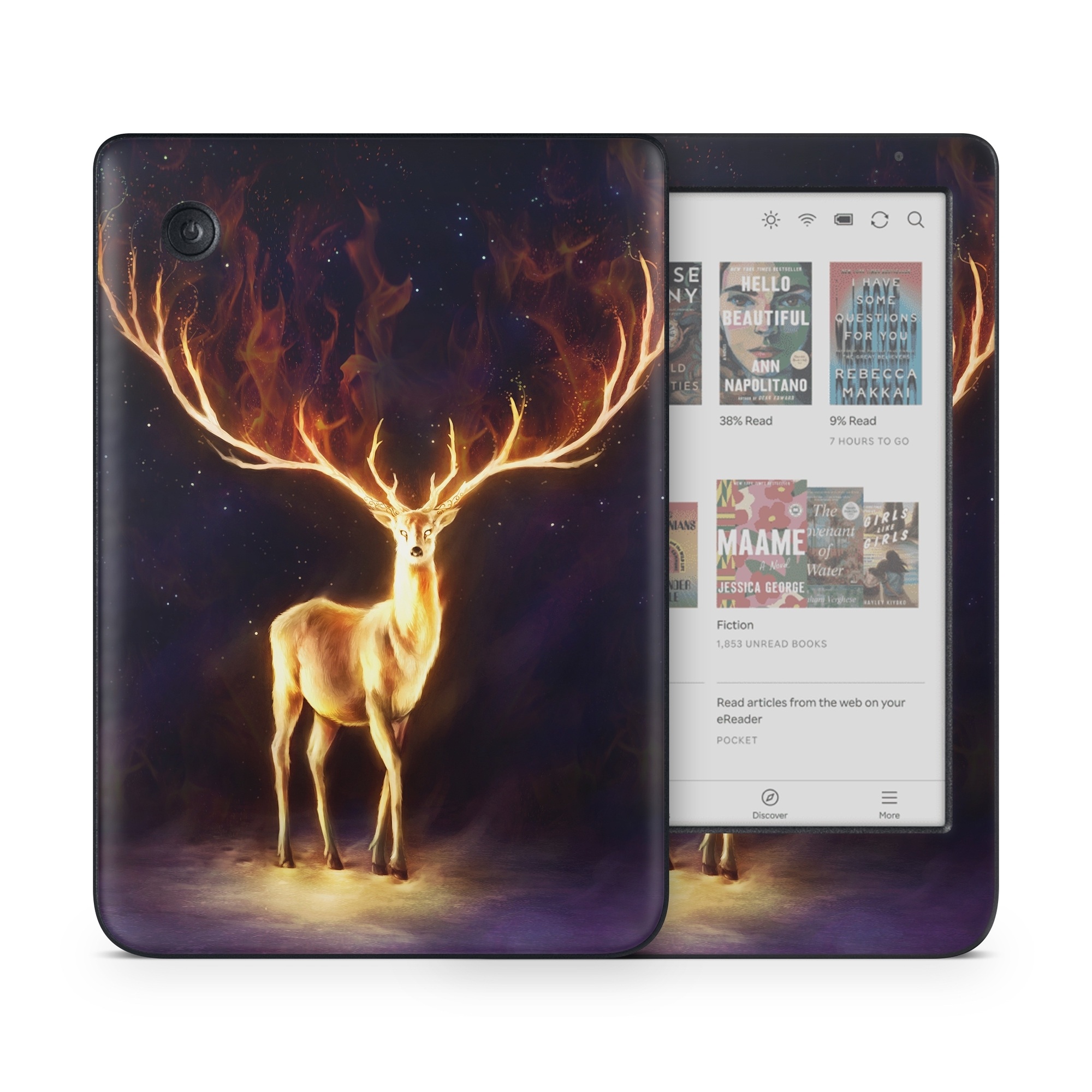 Kobo Clara Colour Skin design of Plant, Tree, Organism, Entertainment, Fawn, Art, Heat, Performing arts, Landscape, Sky, with black, yellow, red, orange, purple colors