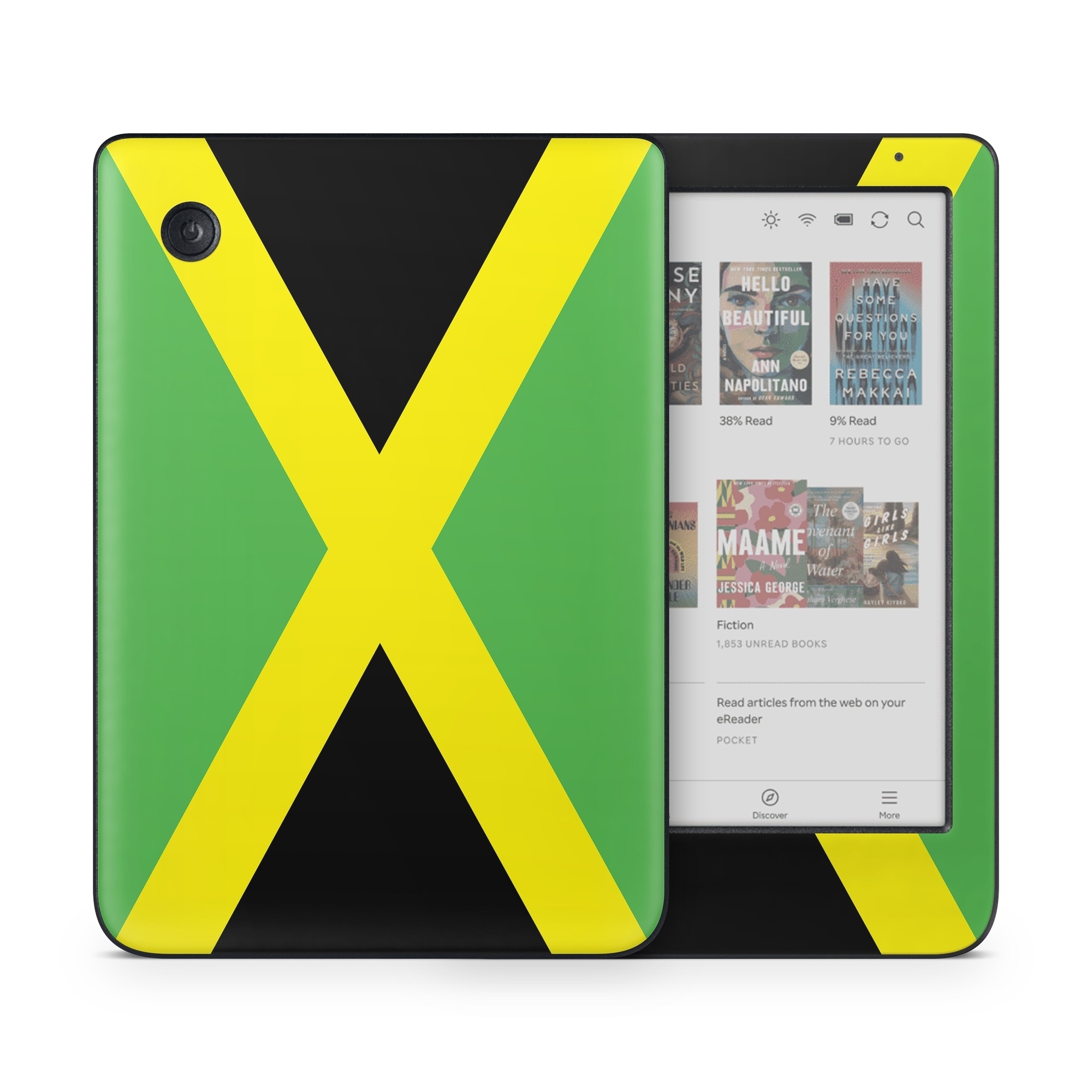 Kobo Clara Colour Skin design of Green, Flag, Yellow, Macro photography, Graphics, Graphic design, with black, green, yellow colors