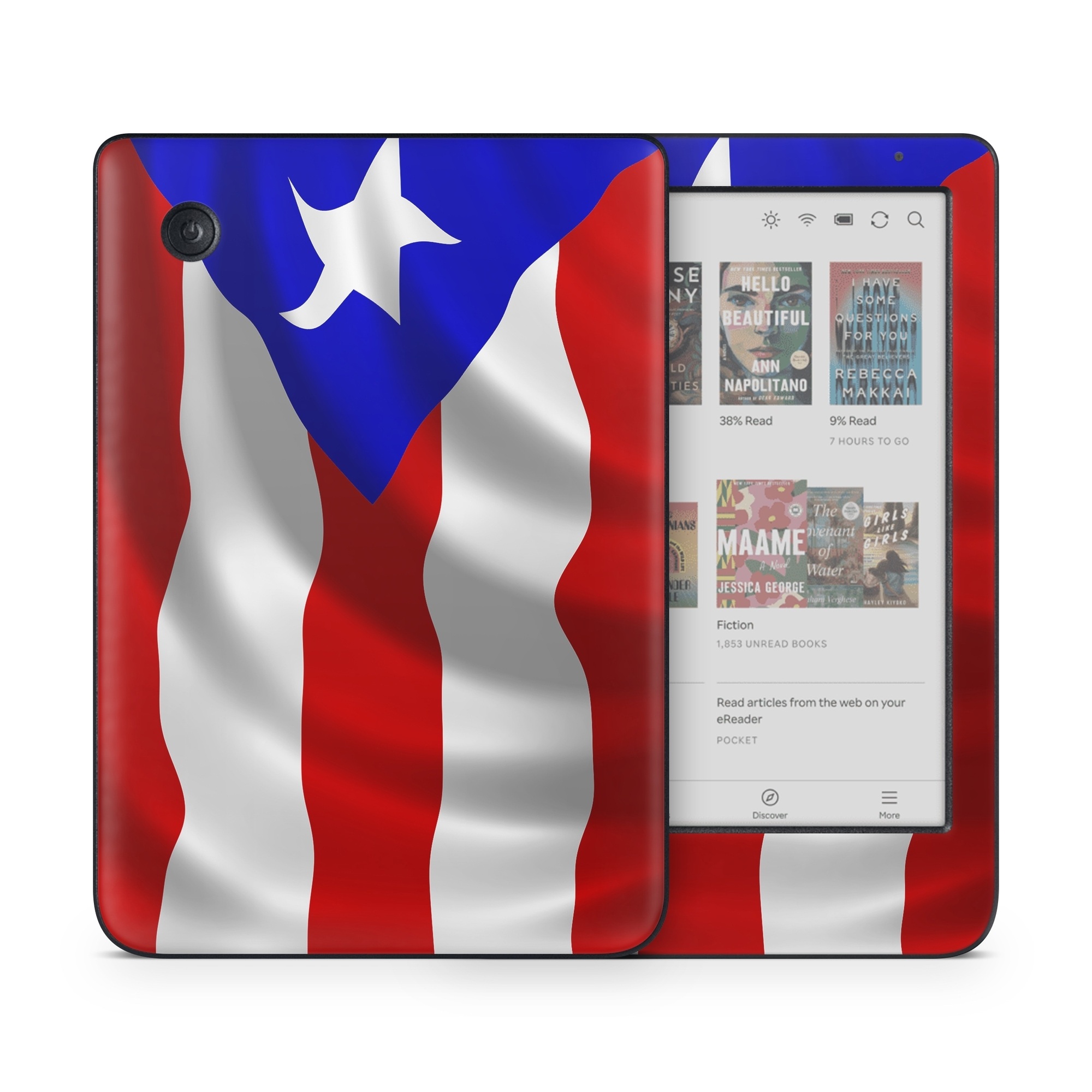 Kobo Clara Colour Skin design of Flag, Flag of the united states, Flag Day (USA), Veterans day, Independence day, with red, blue, white colors