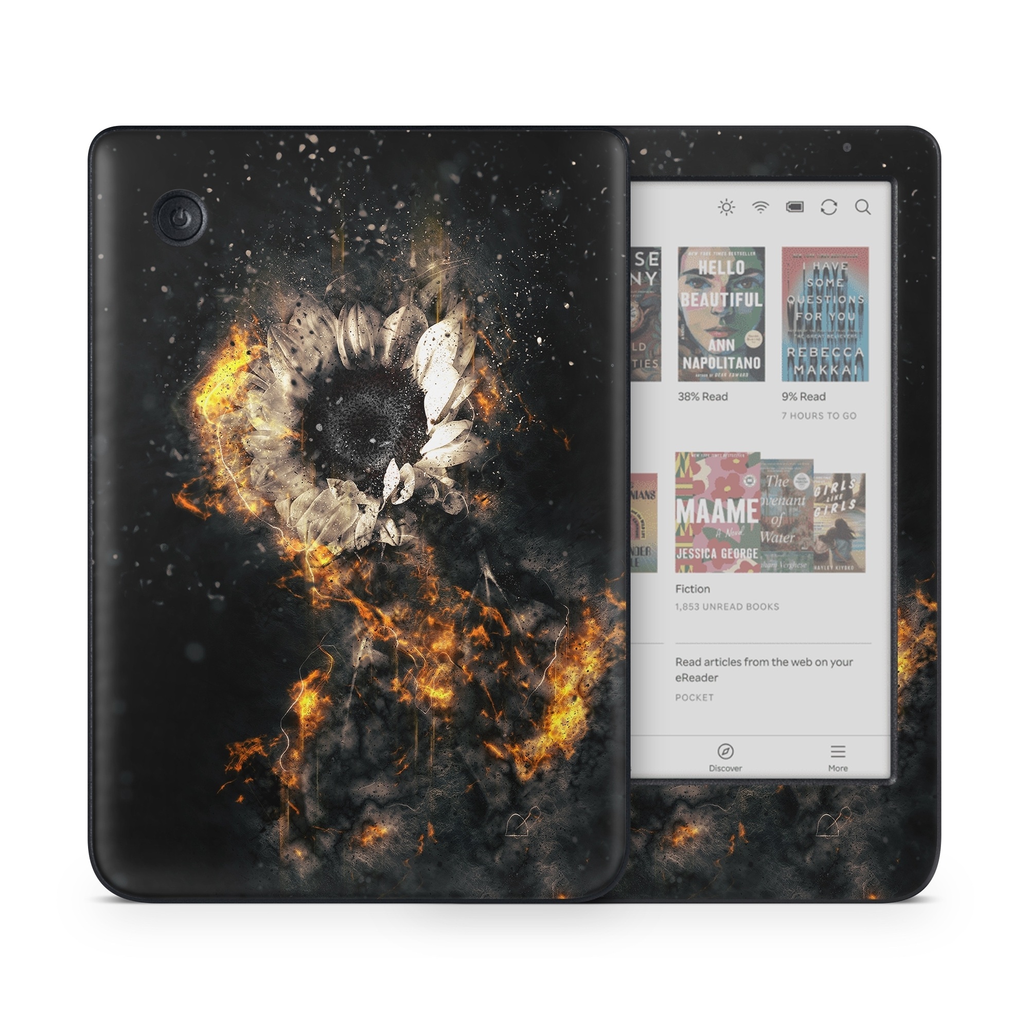 Kobo Clara Colour Skin design of Nature, Outer space, Sky, Atmosphere, Astronomical object, Space, Darkness, Astronomy, Universe, Nebula, with black, red, green, gray colors