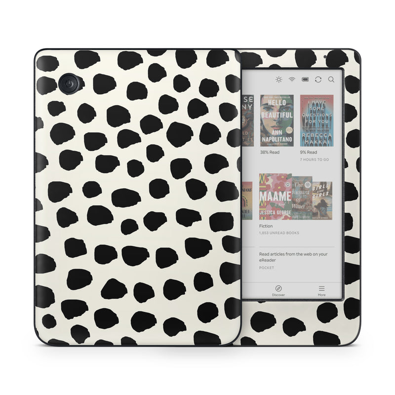 Kobo Clara Colour Skin design of White, Black and white, with black, white colors