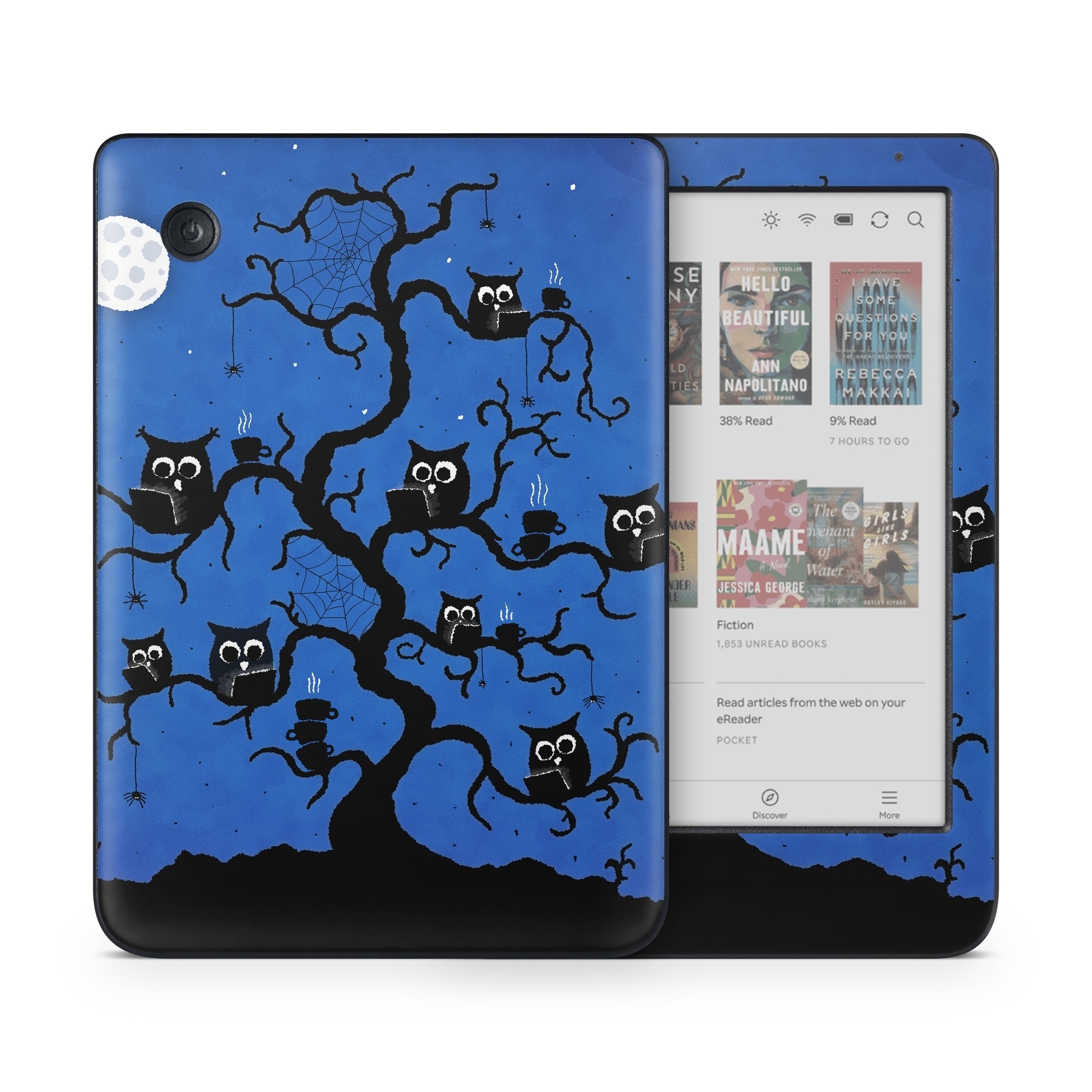 Kobo Clara Colour Skin design of Illustration, Organism, Pattern, with blue, black colors