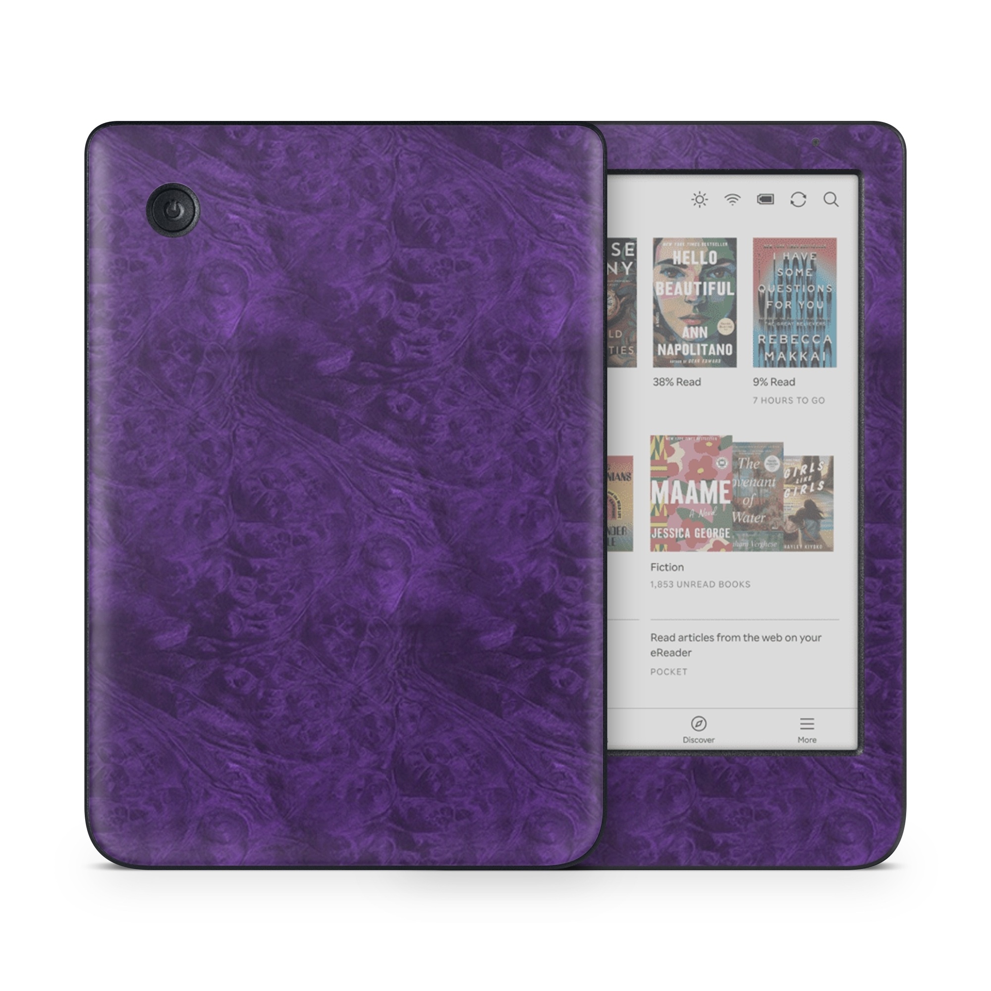 Kobo Clara Colour Skin design of Violet, Purple, Lilac, Pattern, Magenta, Textile, Wallpaper, with black, blue colors