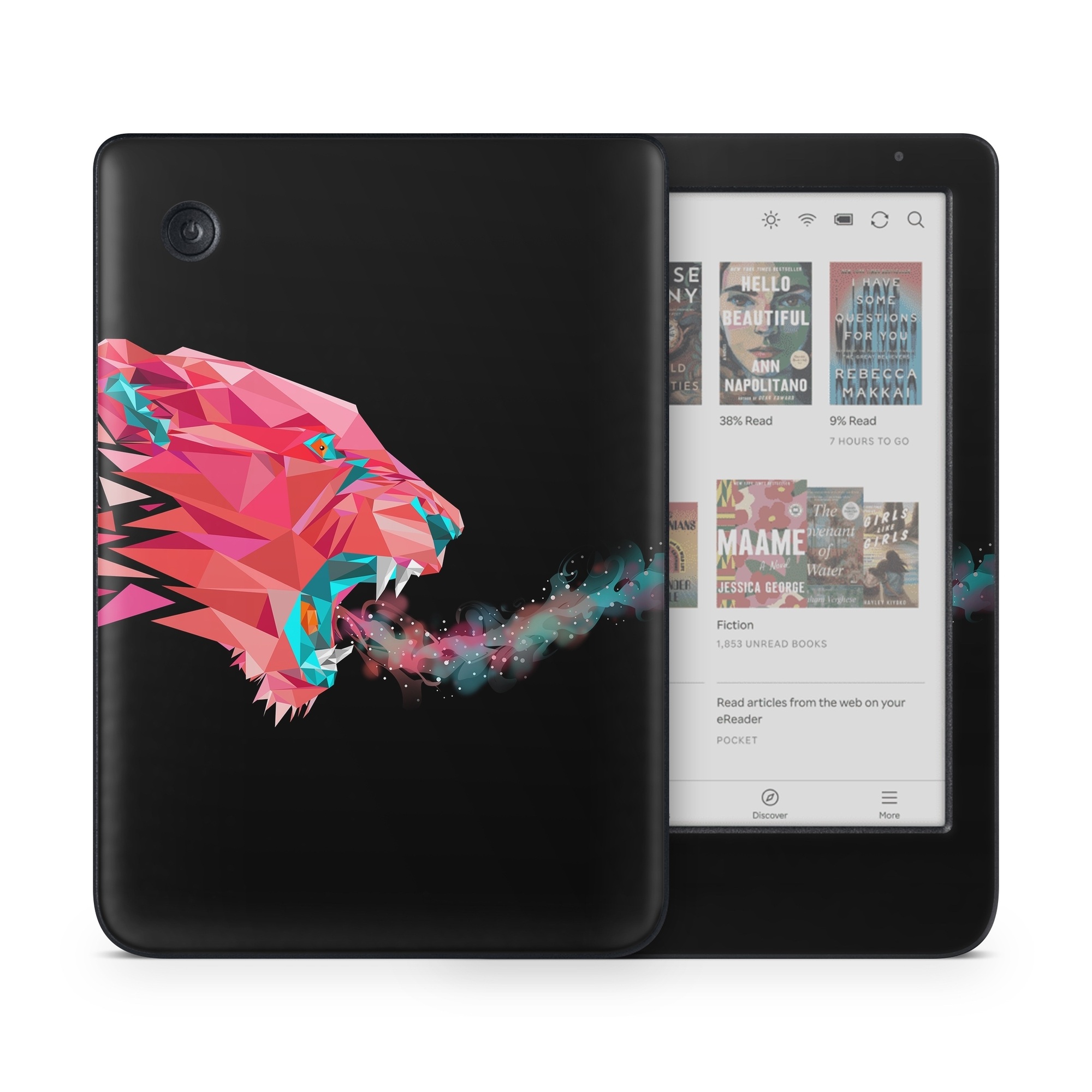 Kobo Clara Colour Skin design of Pink, Graphic design, Illustration, Design, Organism, Graphics, Font, Art, Animation, Pattern, with black, red, pink, gray colors