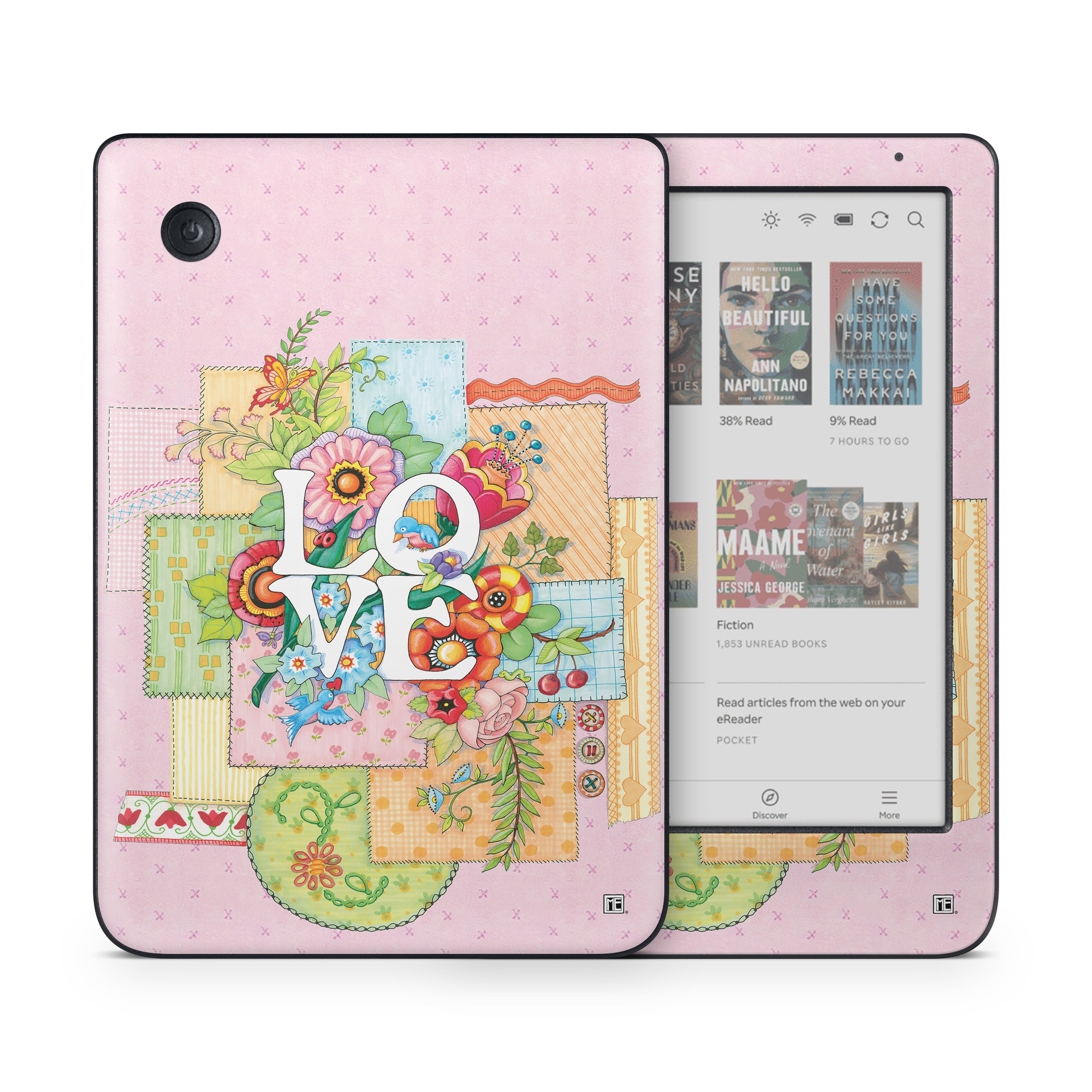 Kobo Clara Colour Skin design of Illustration, Graphics, Art, with pink, blue, white, orange, yellow, green, red colors
