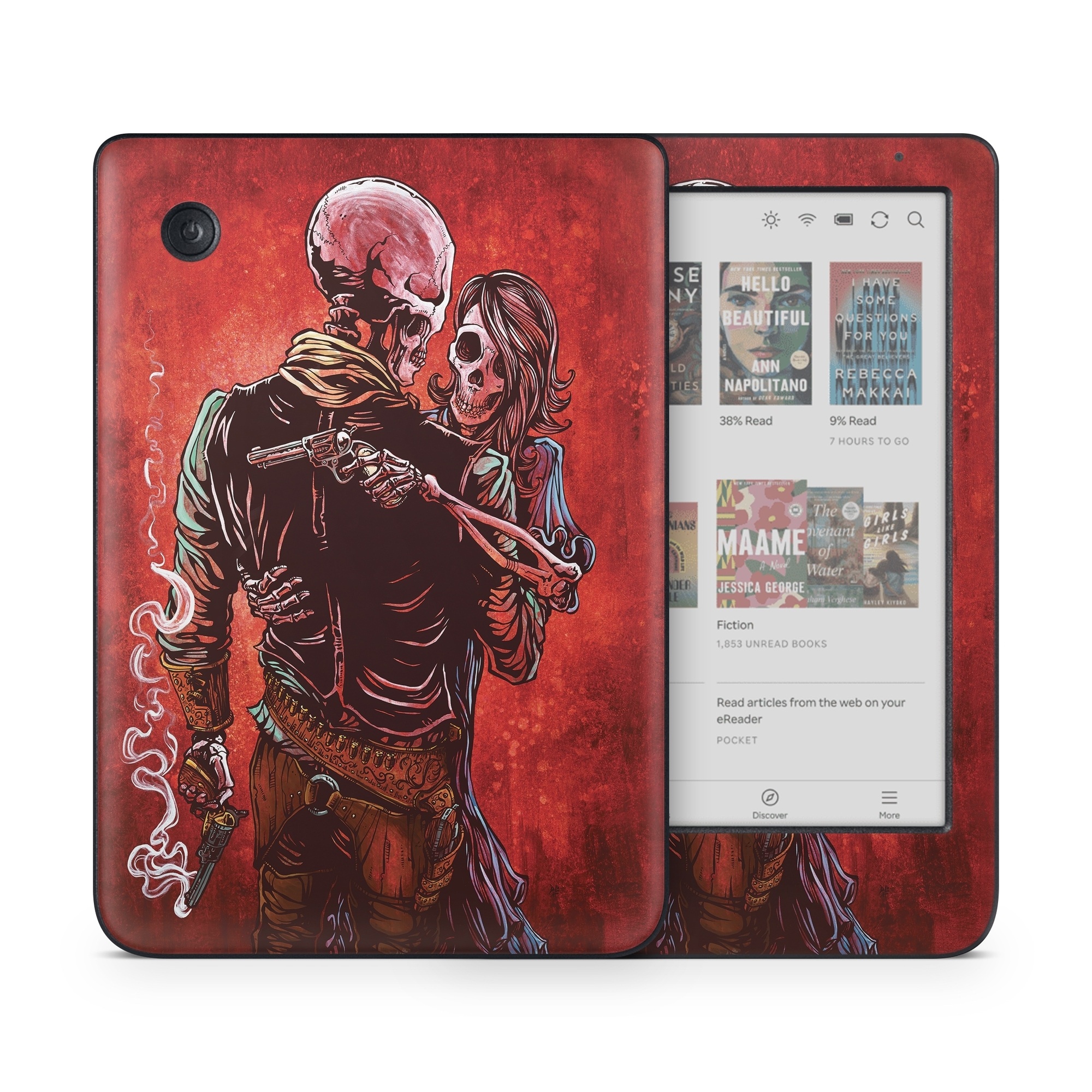 Kobo Clara Colour Skin design of Sleeve, Gesture, Painting, Art, Artist, Fictional character, Drawing, Paint, Illustration, Visual arts, with red, black, white, gray, brown colors