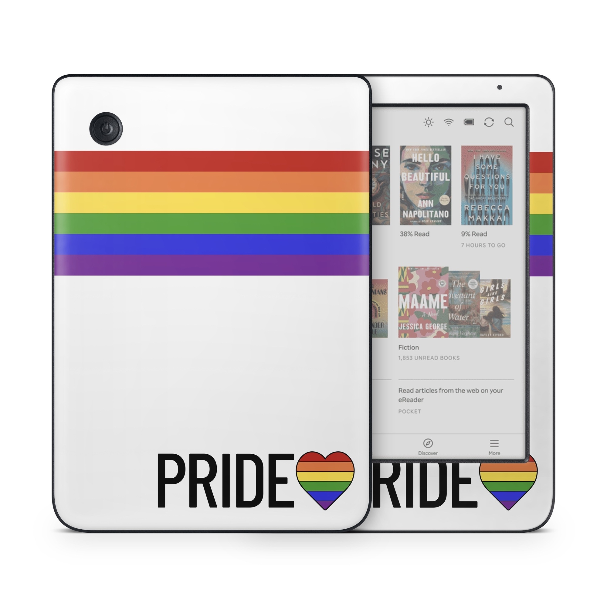 Kobo Clara Colour Skin design of Text, Line, Yellow, Font, Logo, Rectangle, Parallel, Graphics, Brand, with black, white, blue, purple, green, yellow, orange, red colors