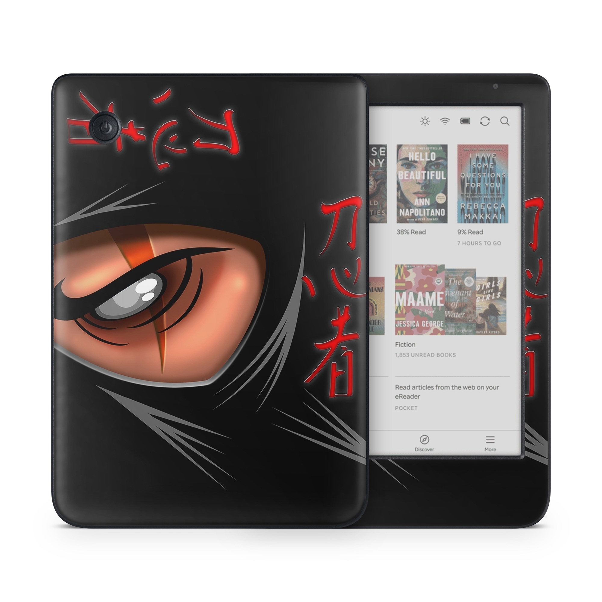Kobo Clara Colour Skin design of Cartoon, Eye, Organ, Anime, Illustration, Mouth, Fictional character, Animation, Graphic design, Cg artwork, with black, red, green, pink, orange, gray colors