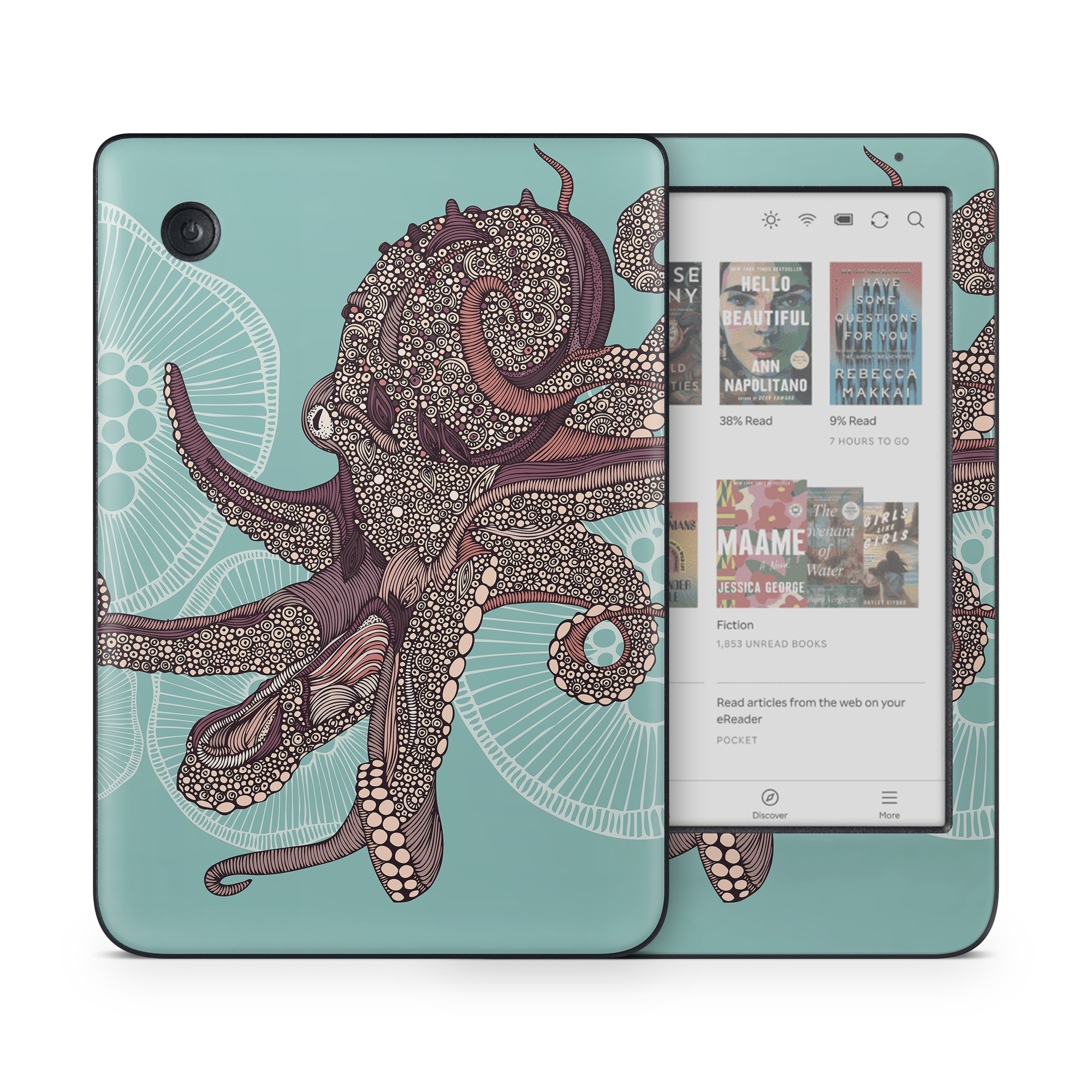 Kobo Clara Colour Skin design of Illustration, Art, Elephants and Mammoths, Pattern, Graphic design, with gray, black, red, green colors