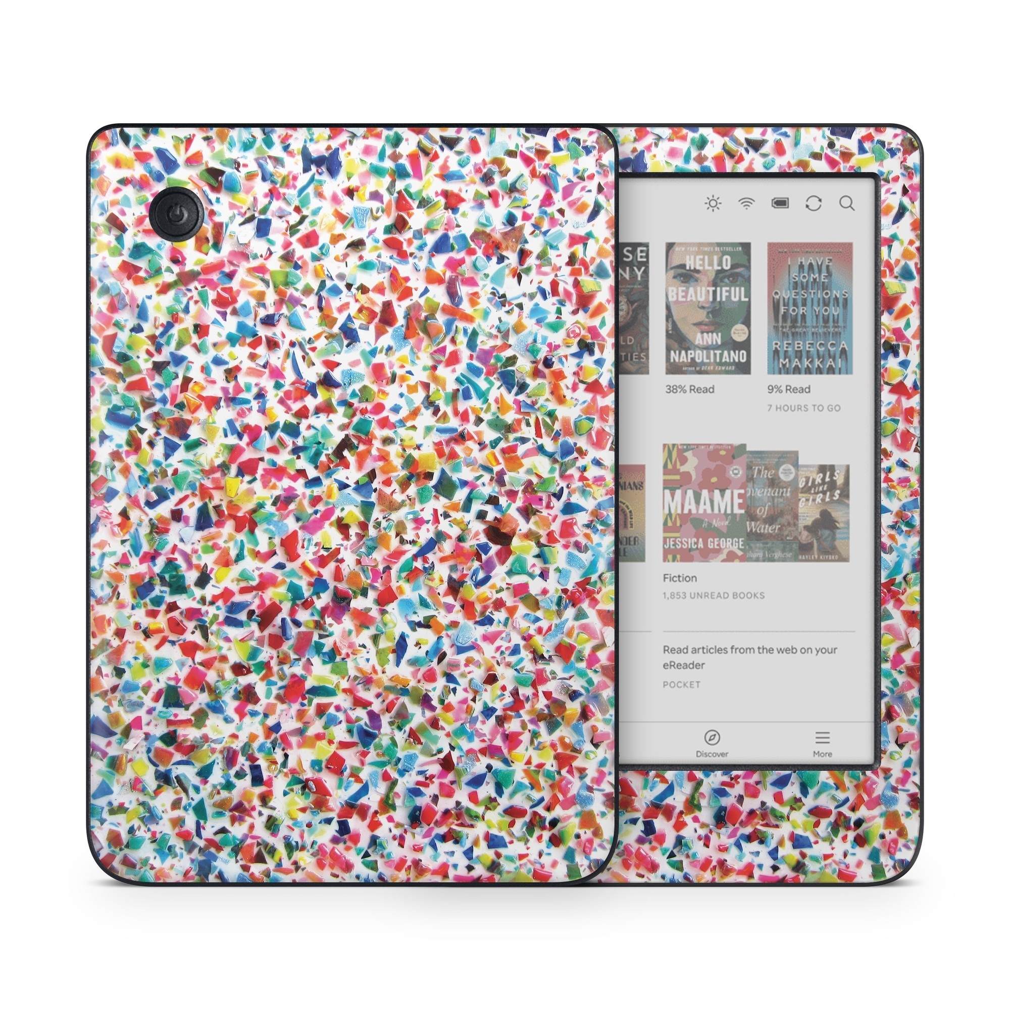 Kobo Clara Colour Skin design of Pattern, Wrapping paper, with red, orange, pink, blue, green, yellow colors