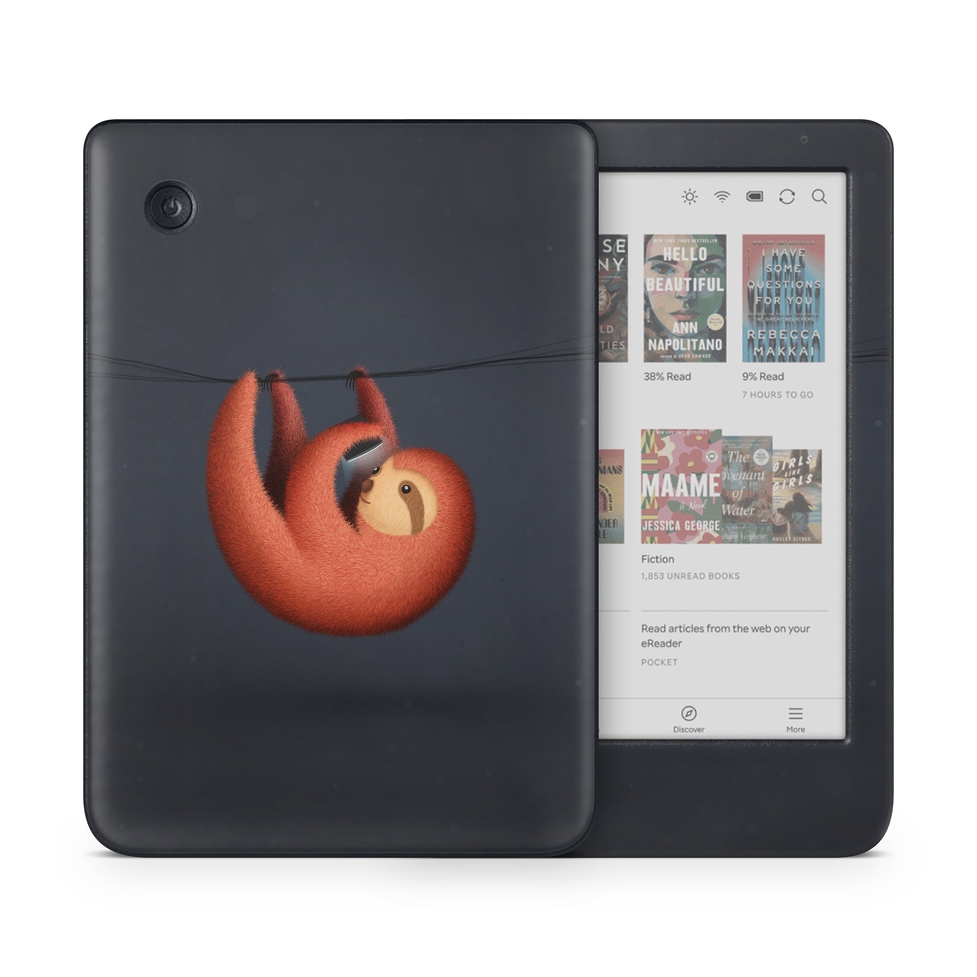 Kobo Clara Colour Skin design of Orange, Still life photography, Logo, Graphics, with black, orange, brown, gray colors