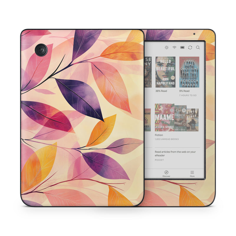 Kobo Clara Colour Skin design of Pink, Orange, Brown, Purple, Creative arts, Paint, with yellow, orange, purple, pink colors
