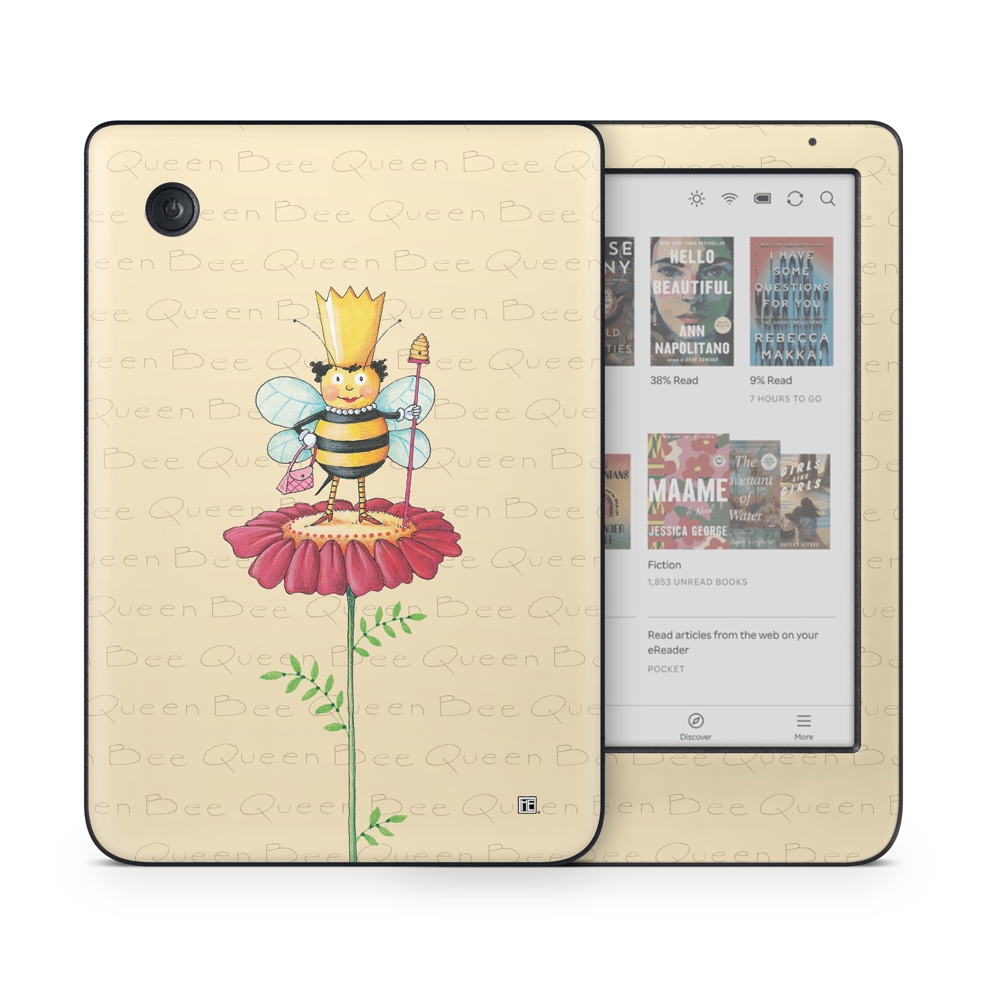 Kobo Clara Colour Skin design of Cartoon, Cut flowers, Flower, Clip art, Plant, Fictional character, Illustration, Wildflower, Plant stem, Drawing, with pink, gray, red, orange, green colors