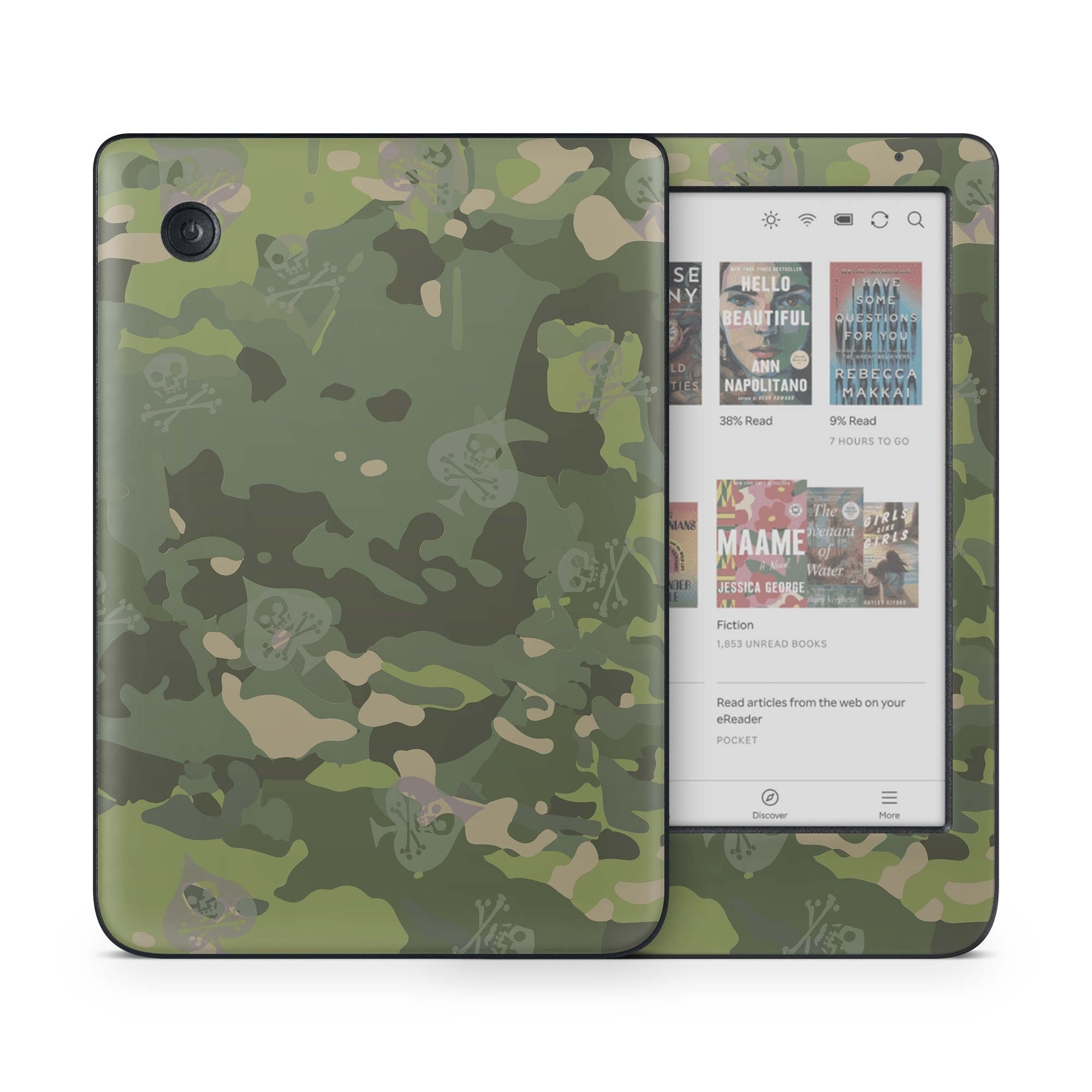 Kobo Clara Colour Skin design of Military camouflage, Pattern, Camouflage, Uniform, Clothing, Green, Design, Leaf, Plant, Illustration, with green, brown colors