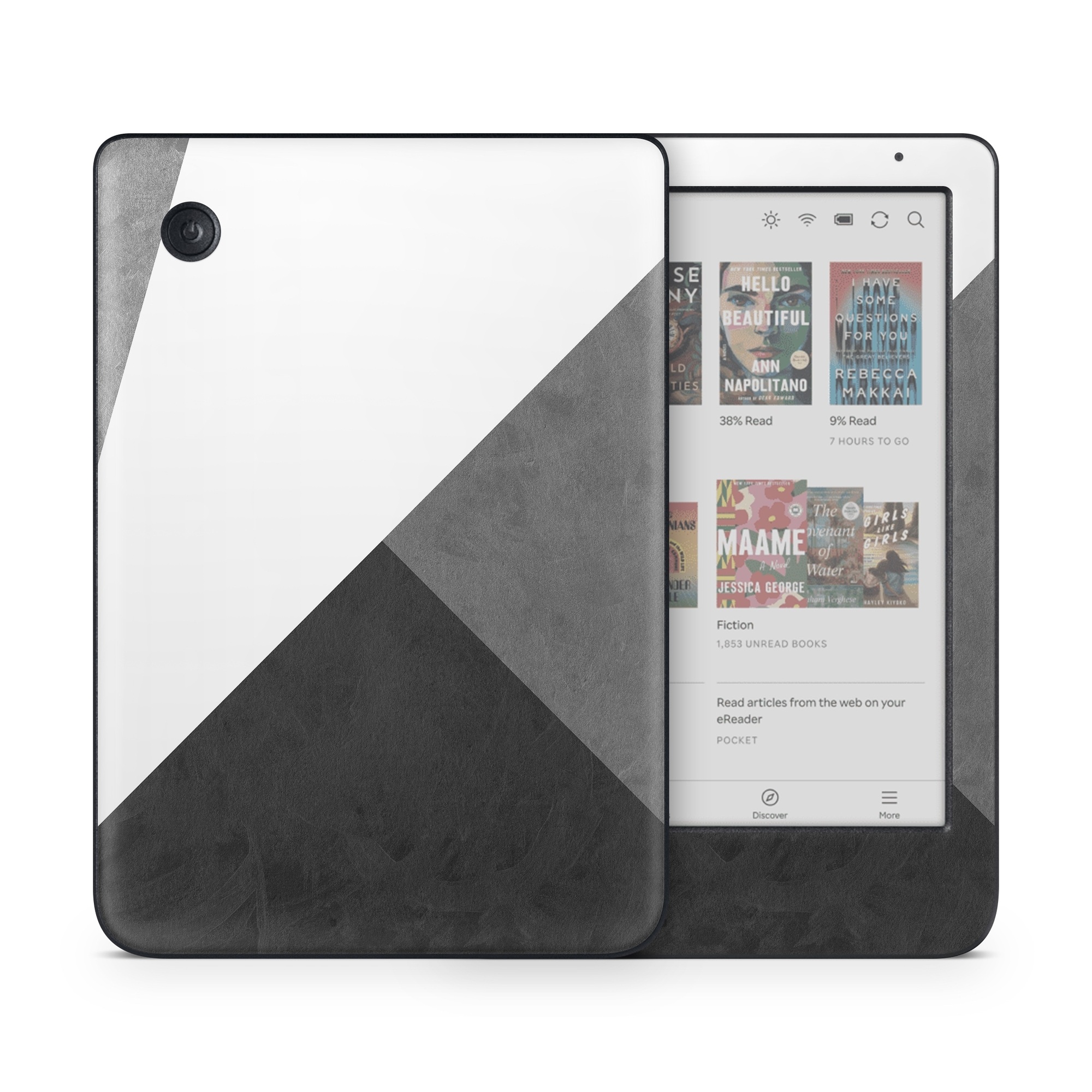 Kobo Clara Colour Skin design of Black, White, Black-and-white, Line, Grey, Architecture, Monochrome, Triangle, Monochrome photography, Pattern, with white, black, gray colors