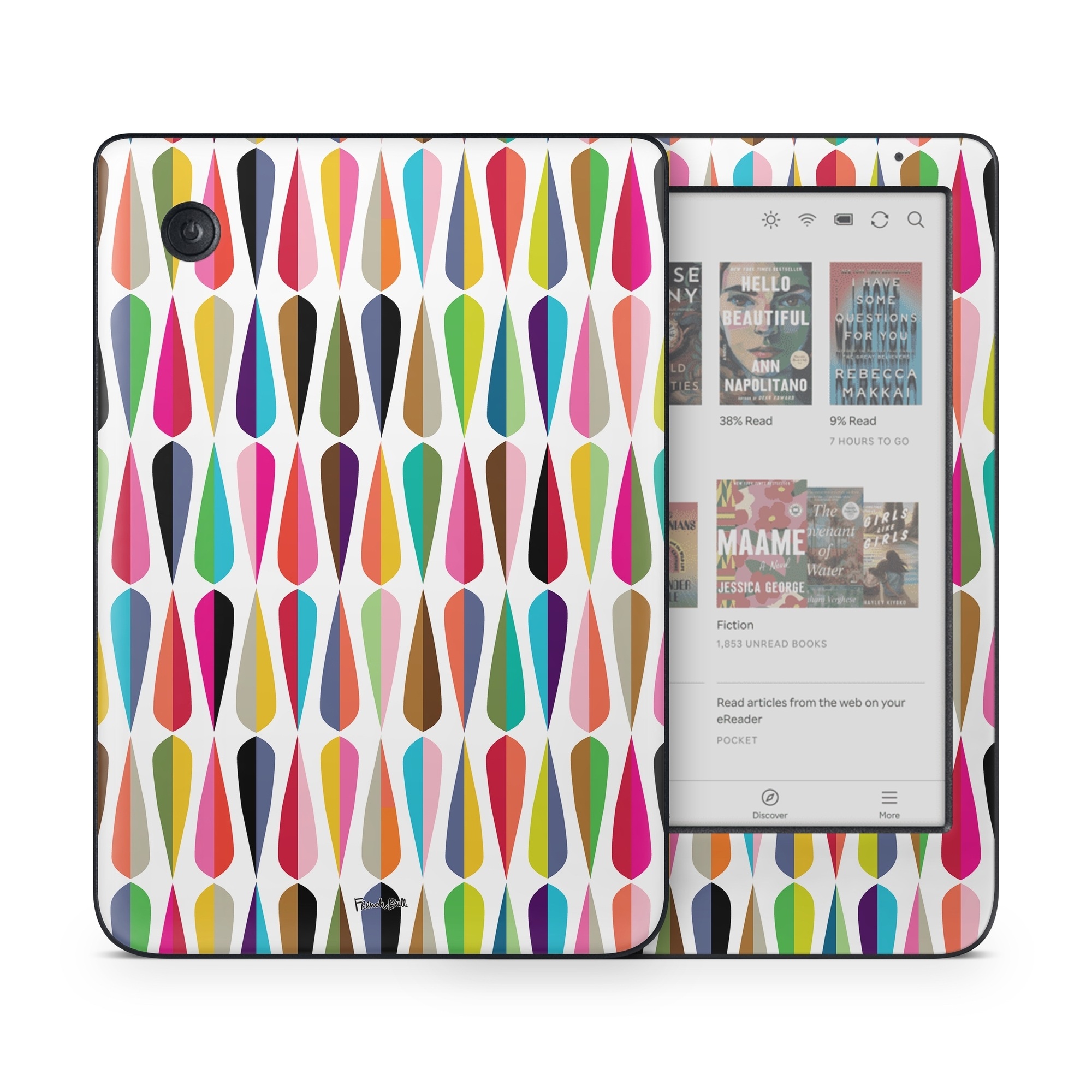 Kobo Clara Colour Skin design of Colorfulness, Font, Pink, Magenta, Material property, Art, Symmetry, Circle, Pattern, Tints and shades, with white, blue, pink, purple, orange, red, yellow, green, purple colors