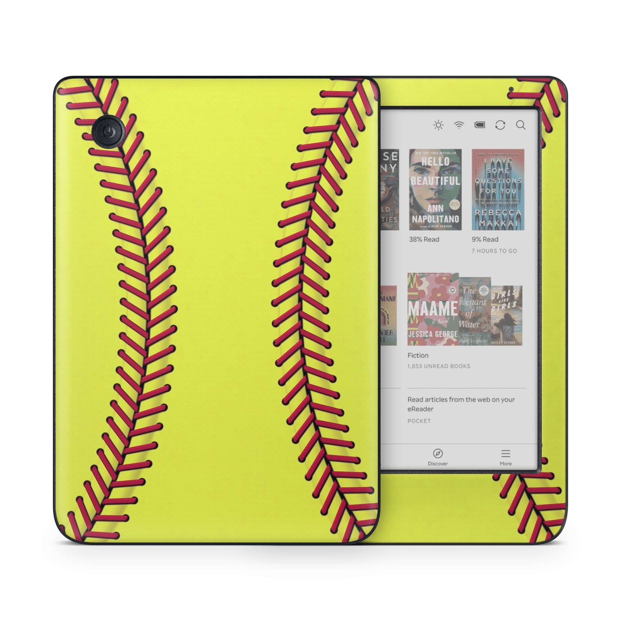 Kobo Clara Colour Skin design of Yellow, Plant, Line, Slope, Terrestrial plant, Font, Art, Parallel, Circle, Rectangle, with yellow, red colors