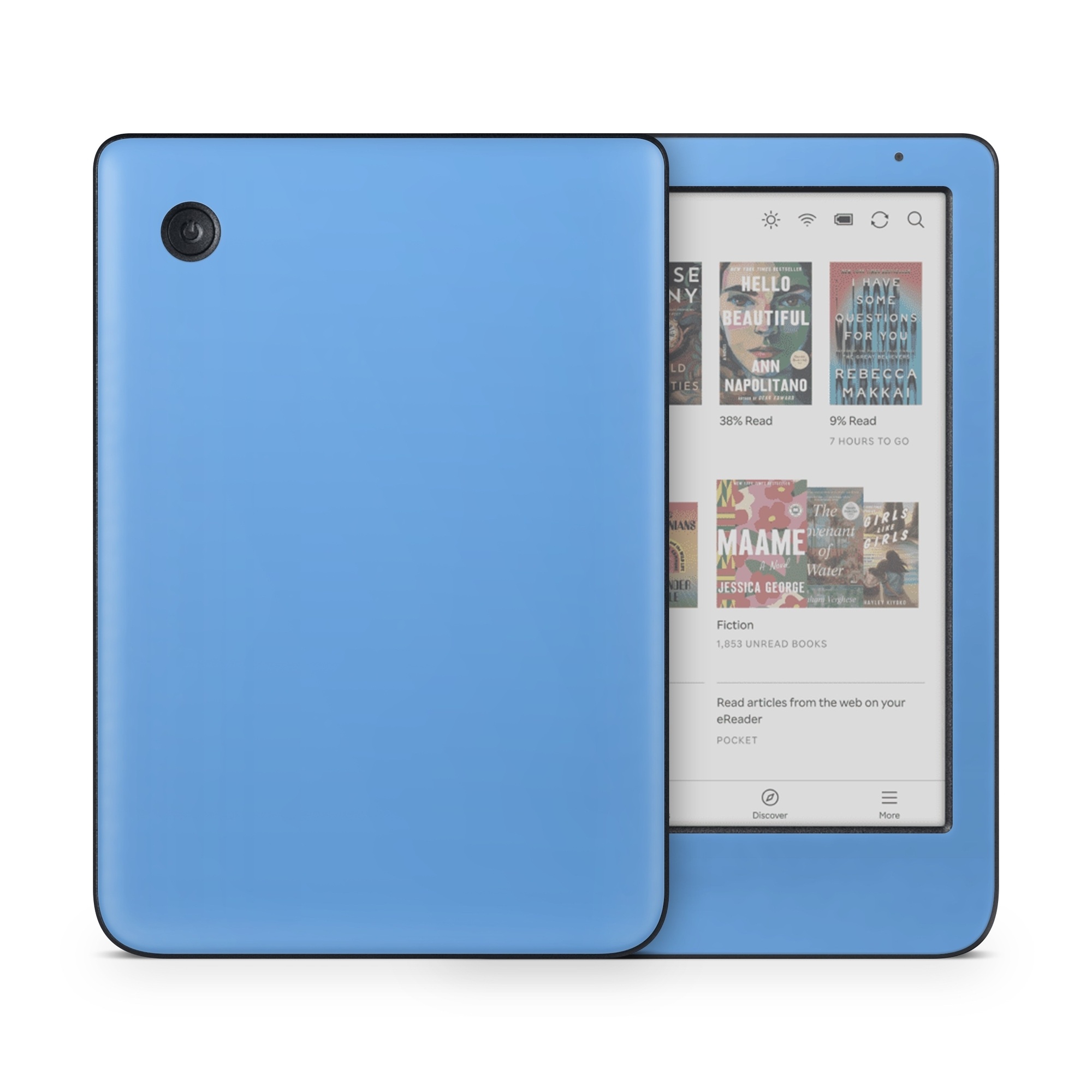 Kobo Clara Colour Skin design of Sky, Blue, Daytime, Aqua, Cobalt blue, Atmosphere, Azure, Turquoise, Electric blue, Calm, with blue colors