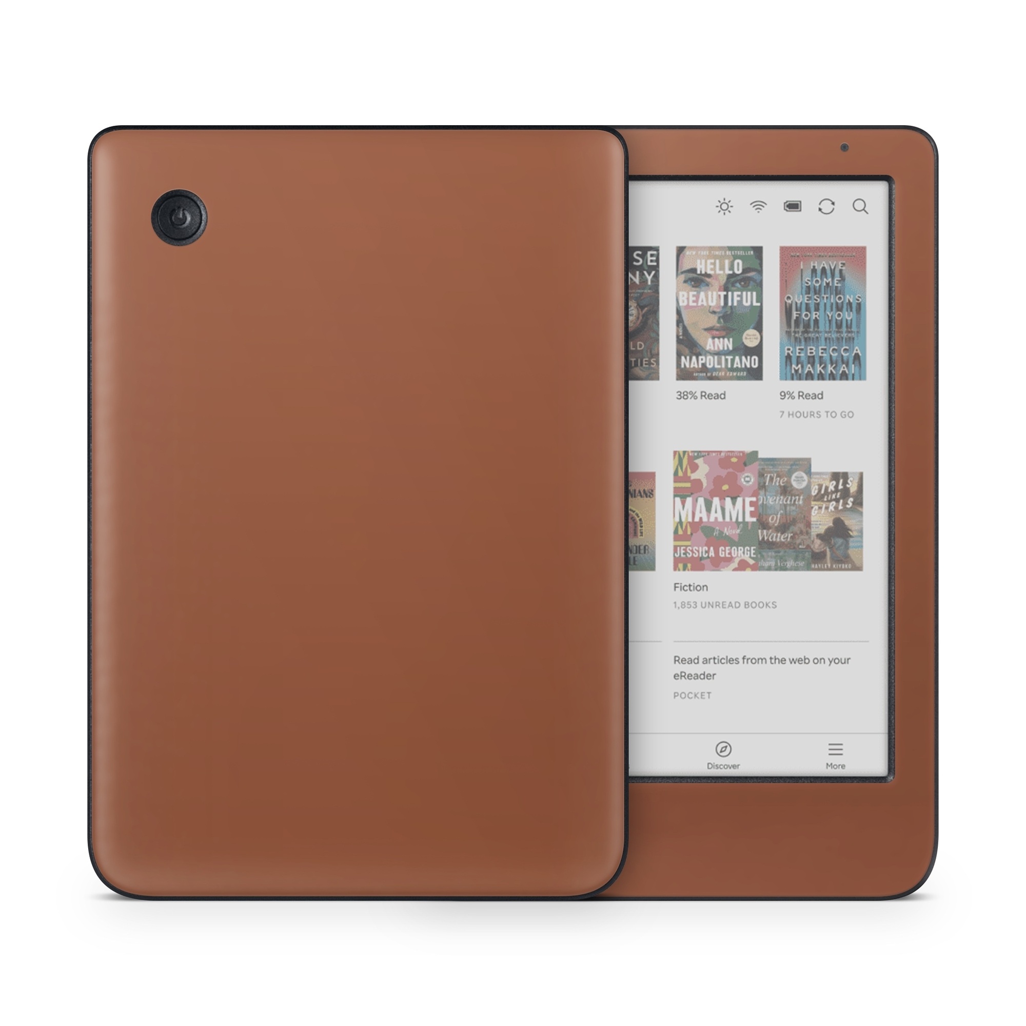 Kobo Clara Colour Skin design of Brown, Amber, Font, Pattern, Peach, Event, Magenta, Carmine, Tints and shades, Circle, with brown, orange colors