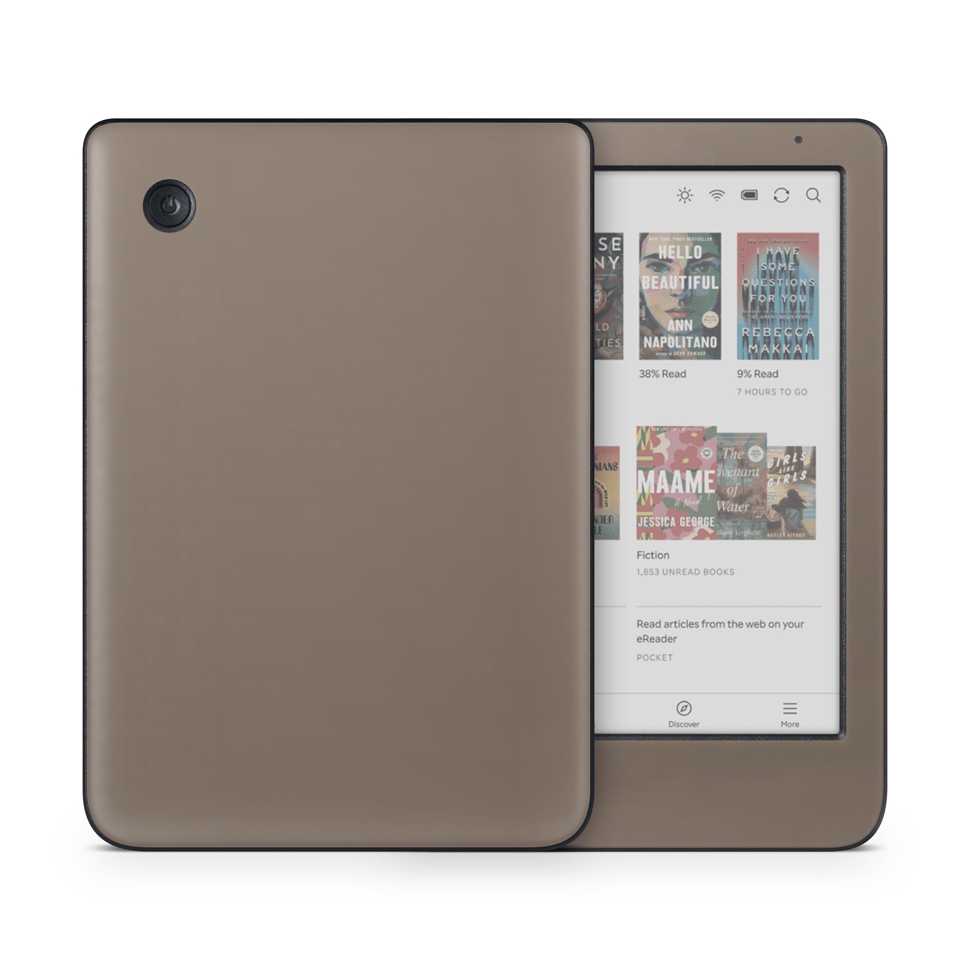 Kobo Clara Colour Skin design of Brown, Text, Beige, Material property, Font, with brown colors