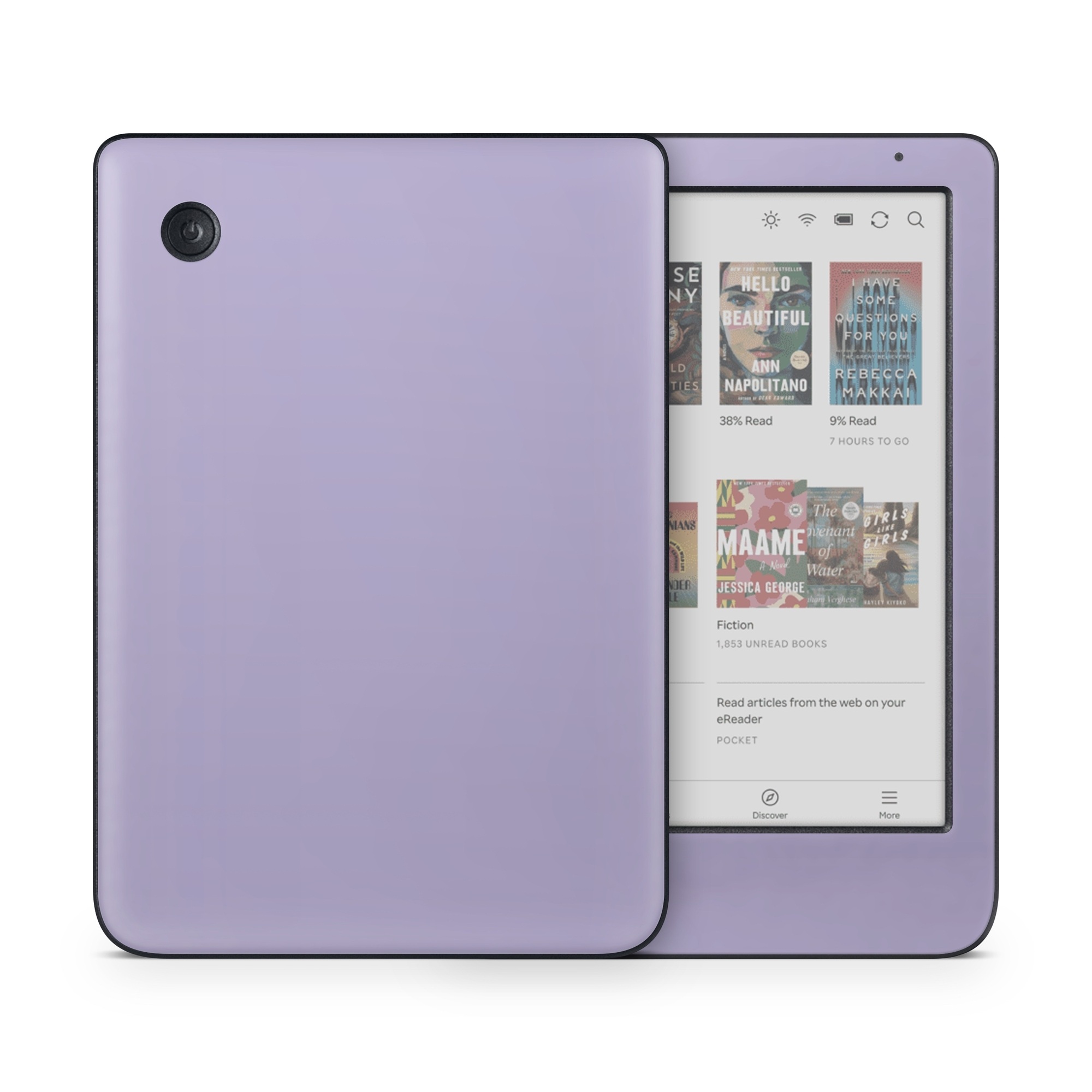 Kobo Clara Colour Skin design of Purple, Violet, Electric blue, Font, Pattern, Magenta, Sky, Event, Circle, Cumulus, with purple colors