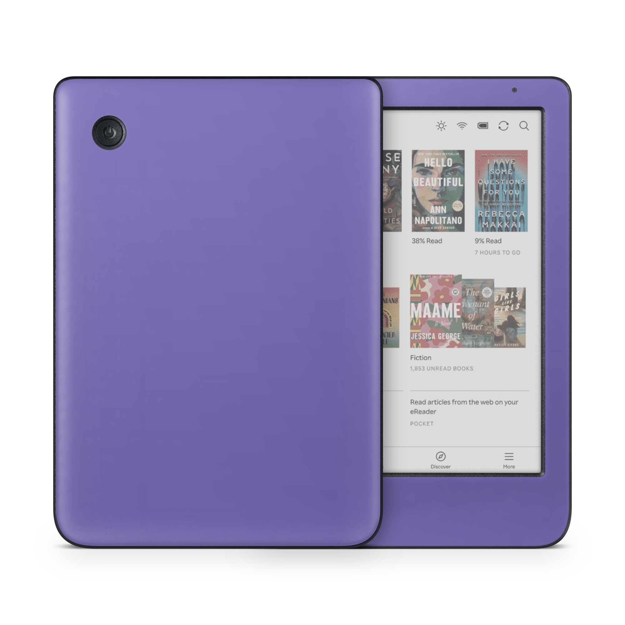 Kobo Clara Colour Skin design of Blue, Violet, Sky, Purple, Daytime, Black, Lilac, Cobalt blue, Pink, Azure, with purple colors