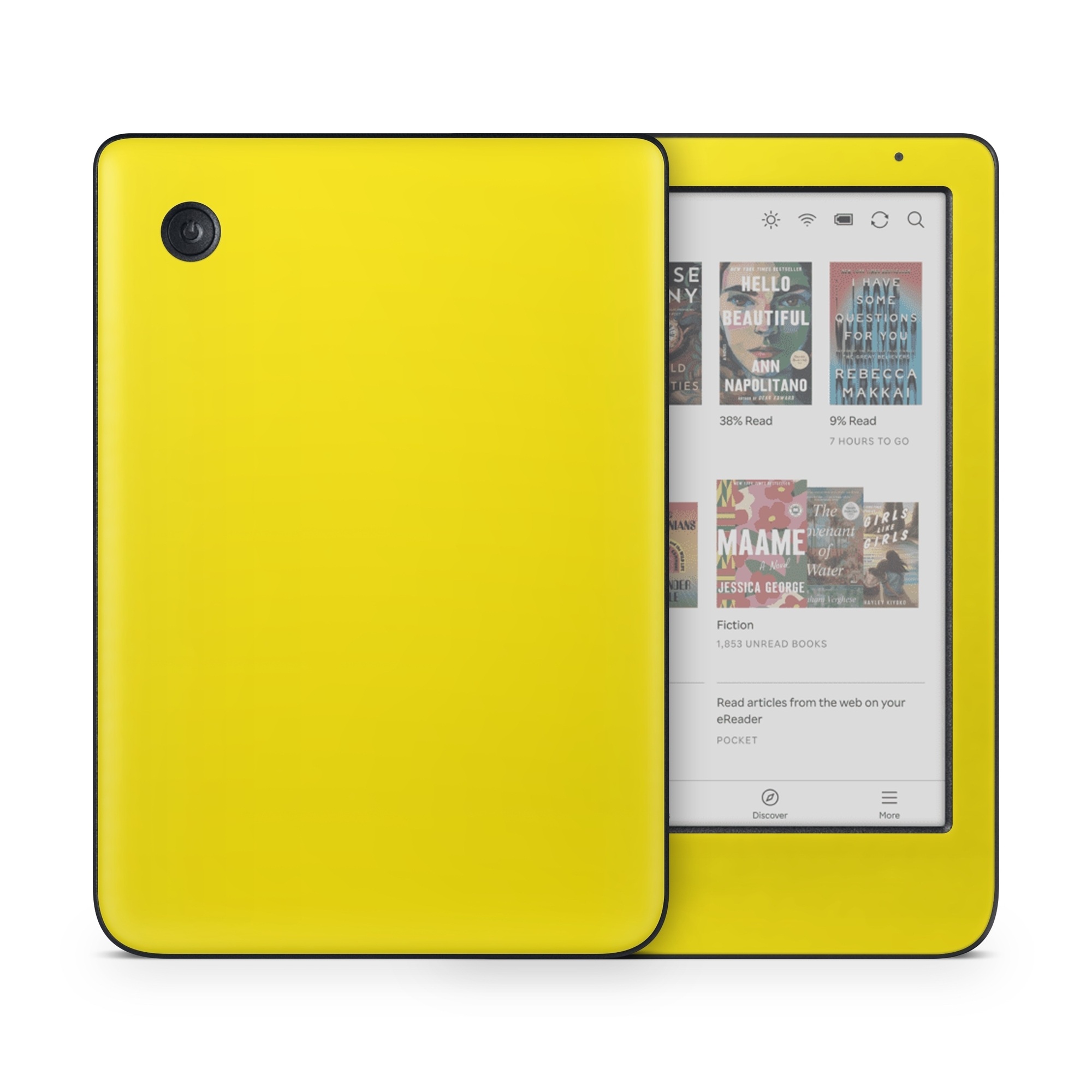 Kobo Clara Colour Skin design of Green, Yellow, Orange, Text, Font, with yellow colors