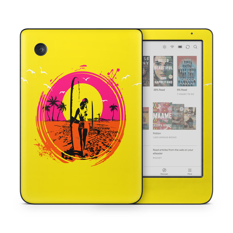 Kobo Clara Colour Skin design of Palm trees, Graphic design, Graphics, Surfing--Equipment and supplies, Surfboard, Silhouette