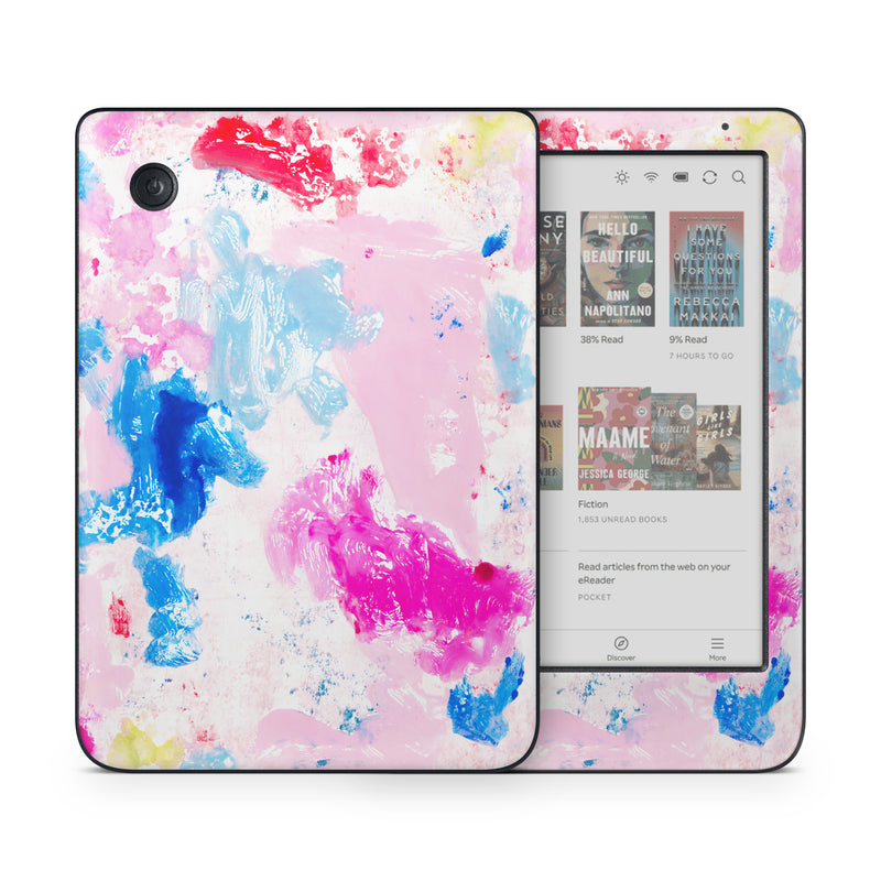 Kobo Clara Colour Skin design of Art Paint, Watercolor painting, Pink, Visual arts, Paint, Painting, Drawing, Acrylic paint, Stain, Child art, with pink, blue, white, purple, red colors