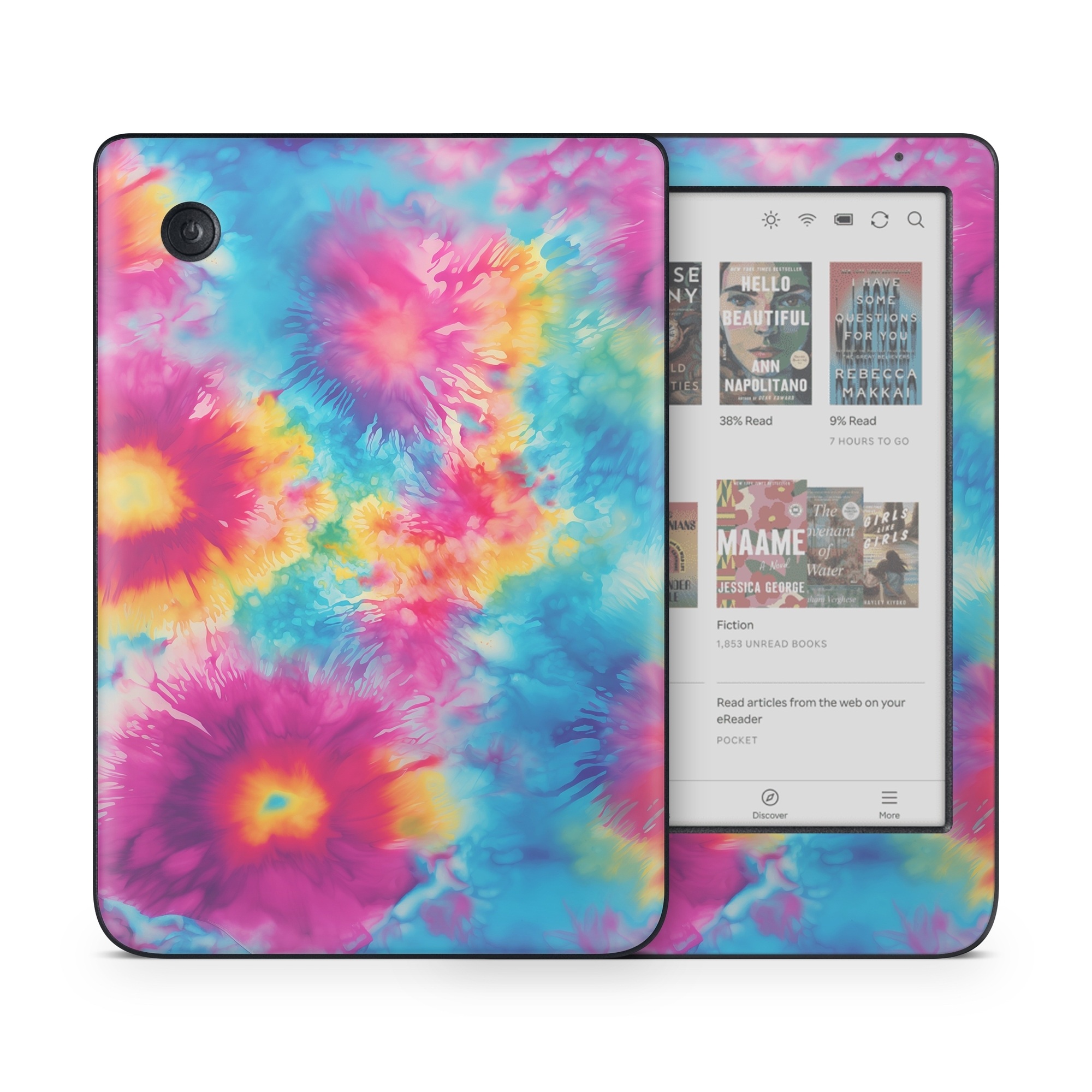 Kobo Clara Colour Skin design of Colorfulness, Plant, Flower, Orange, Paint, Petal, Pink, Art, Painting, Magenta, with black, gray, orange colors