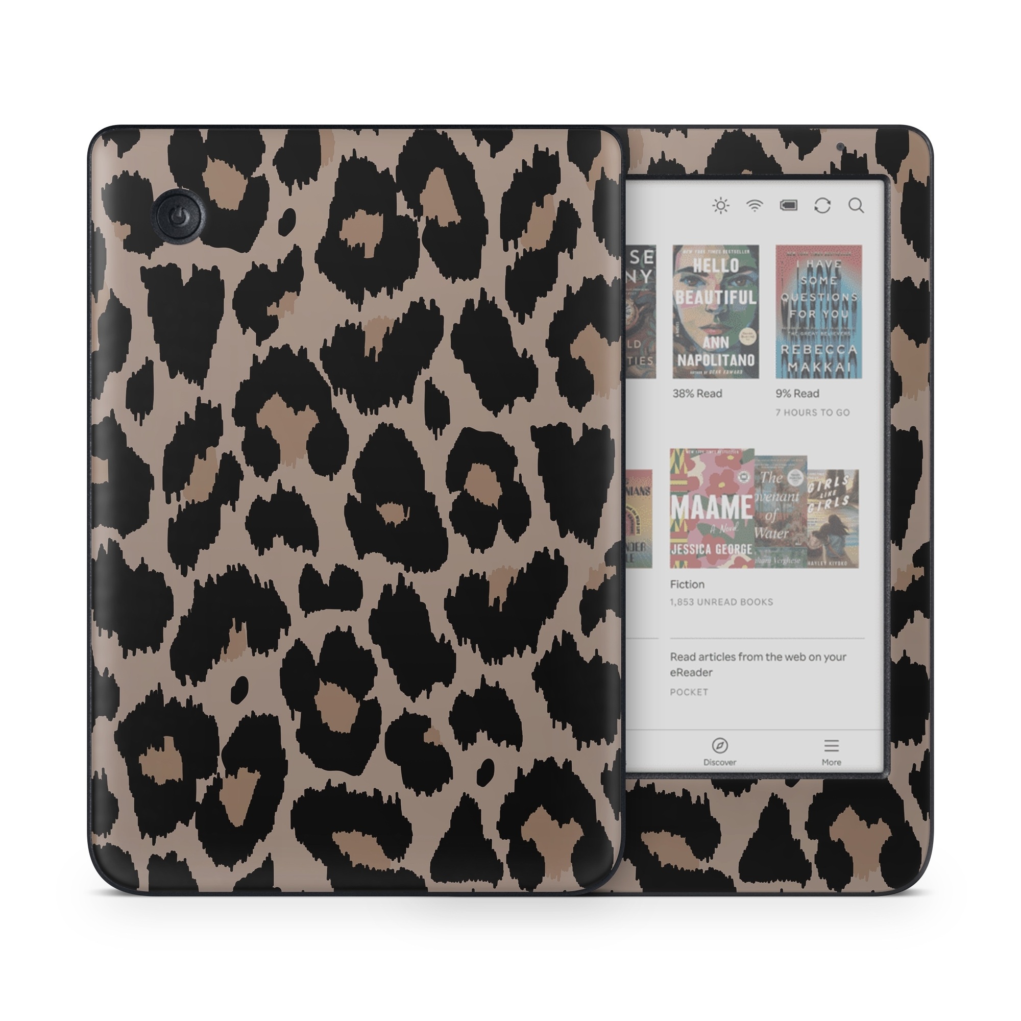 Kobo Clara Colour Skin design of Pattern, Brown, Fur, Design, Textile, Monochrome, Fawn, with black, gray, red, green colors
