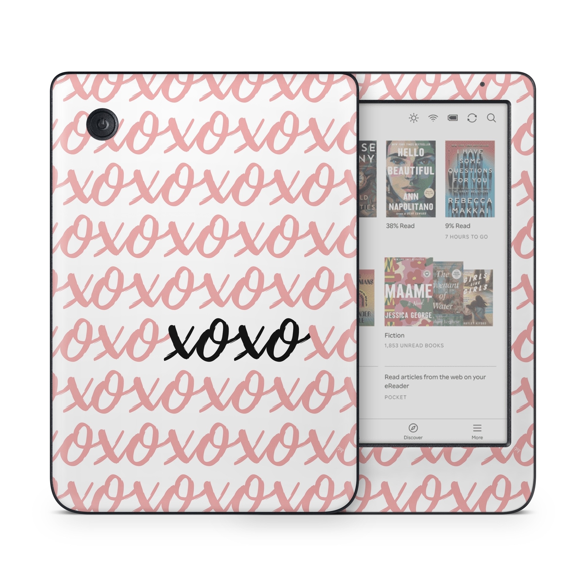 Kobo Clara Colour Skin design of Font, Pattern, Magenta, Art, Event, Calligraphy, with white, pink, black colors