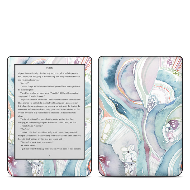 Kobo Clara HD Skin design of Watercolor paint, Plant, Art, Illustration, Flower, with blue, purple, pink, red, orange colors