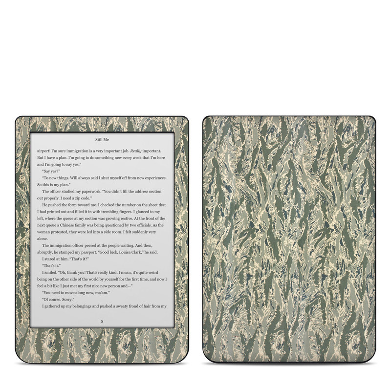 Kobo Clara HD Skin design of Pattern, Grass, Plant, with gray, green colors