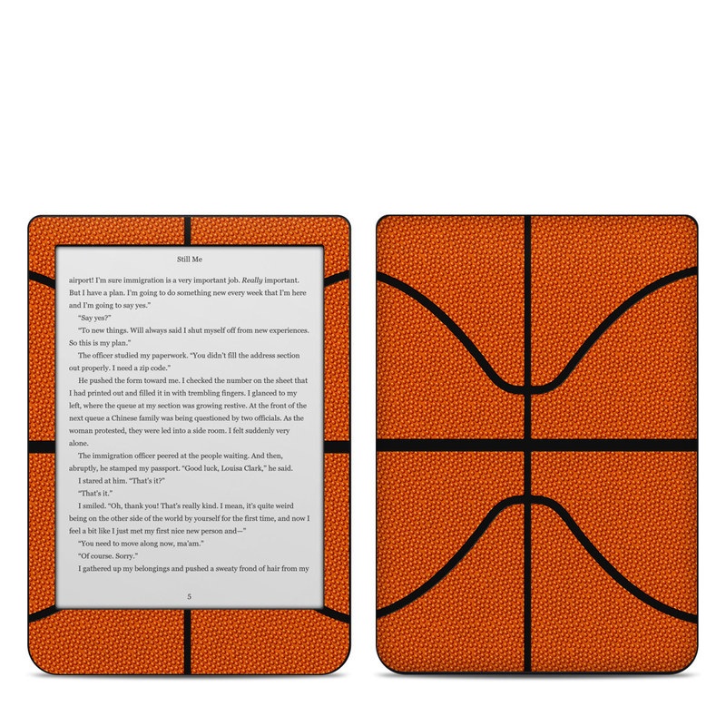 Kobo Clara HD Skin design of Orange, Basketball, Line, Pattern, Sport venue, Brown, Yellow, Design, Net, Team sport, with orange, black colors